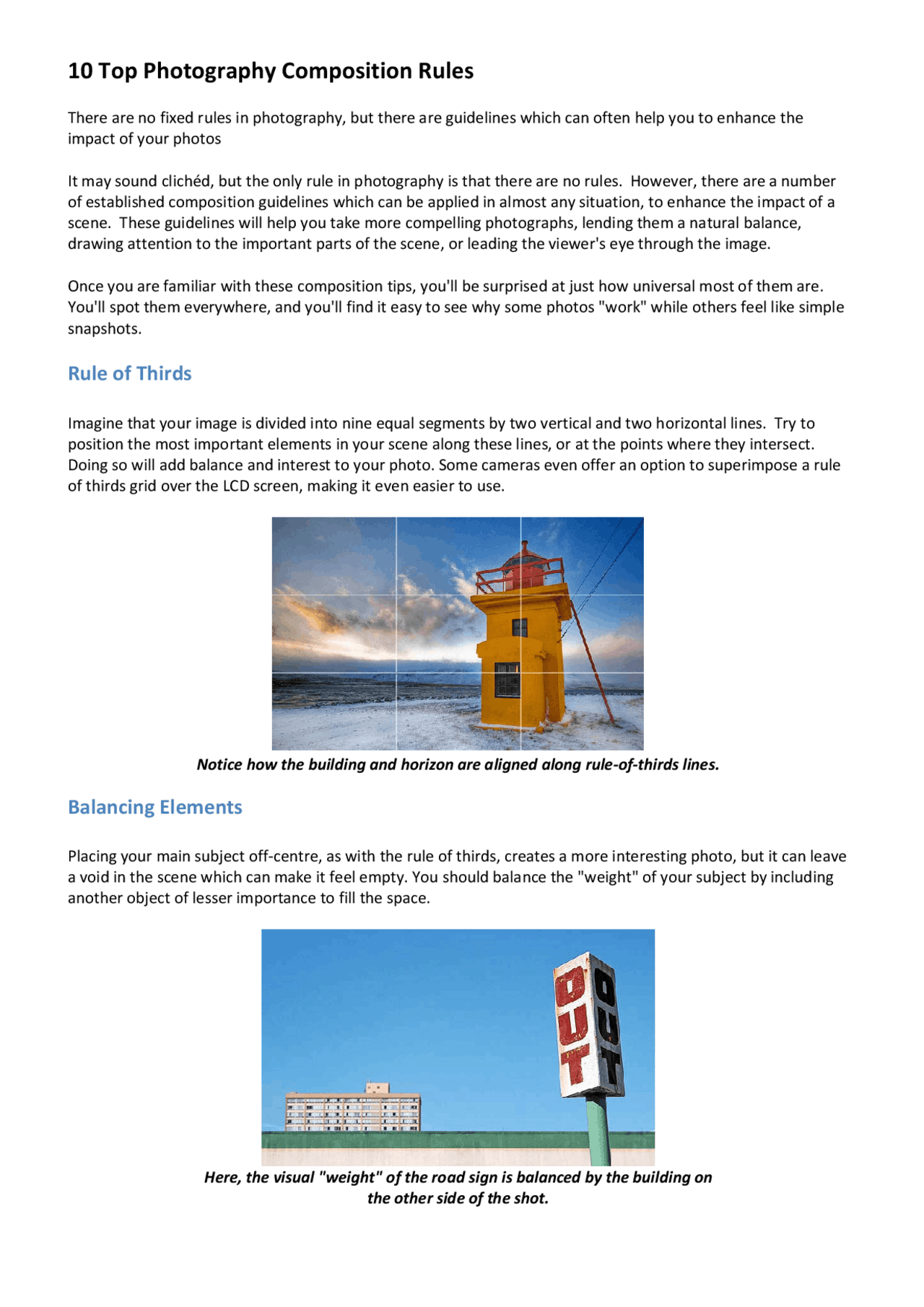 10 Top Photography Composition Rules | Lecture notes Photogrammetry ...