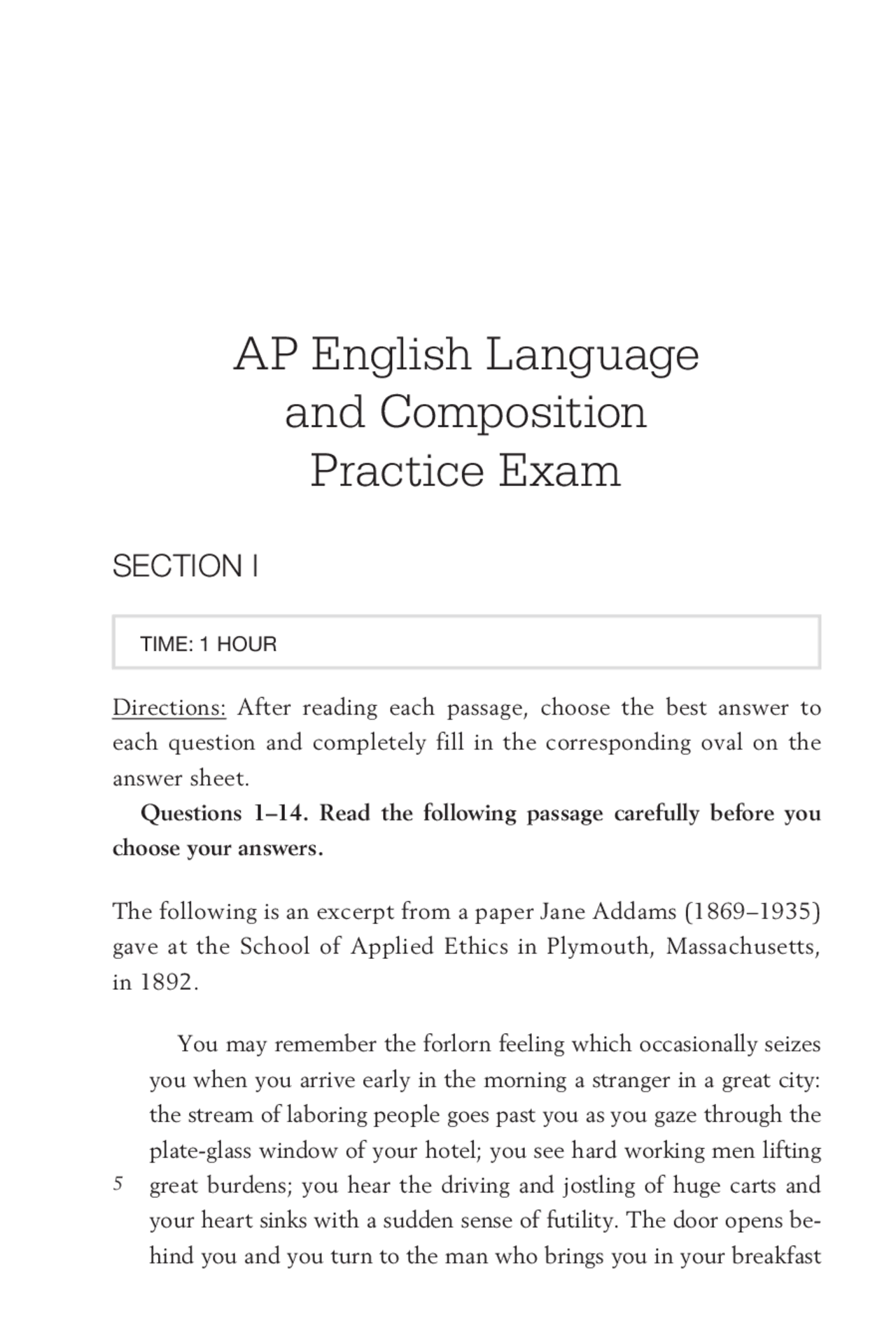 AP English Language and Composition Practice Exam - Docsity