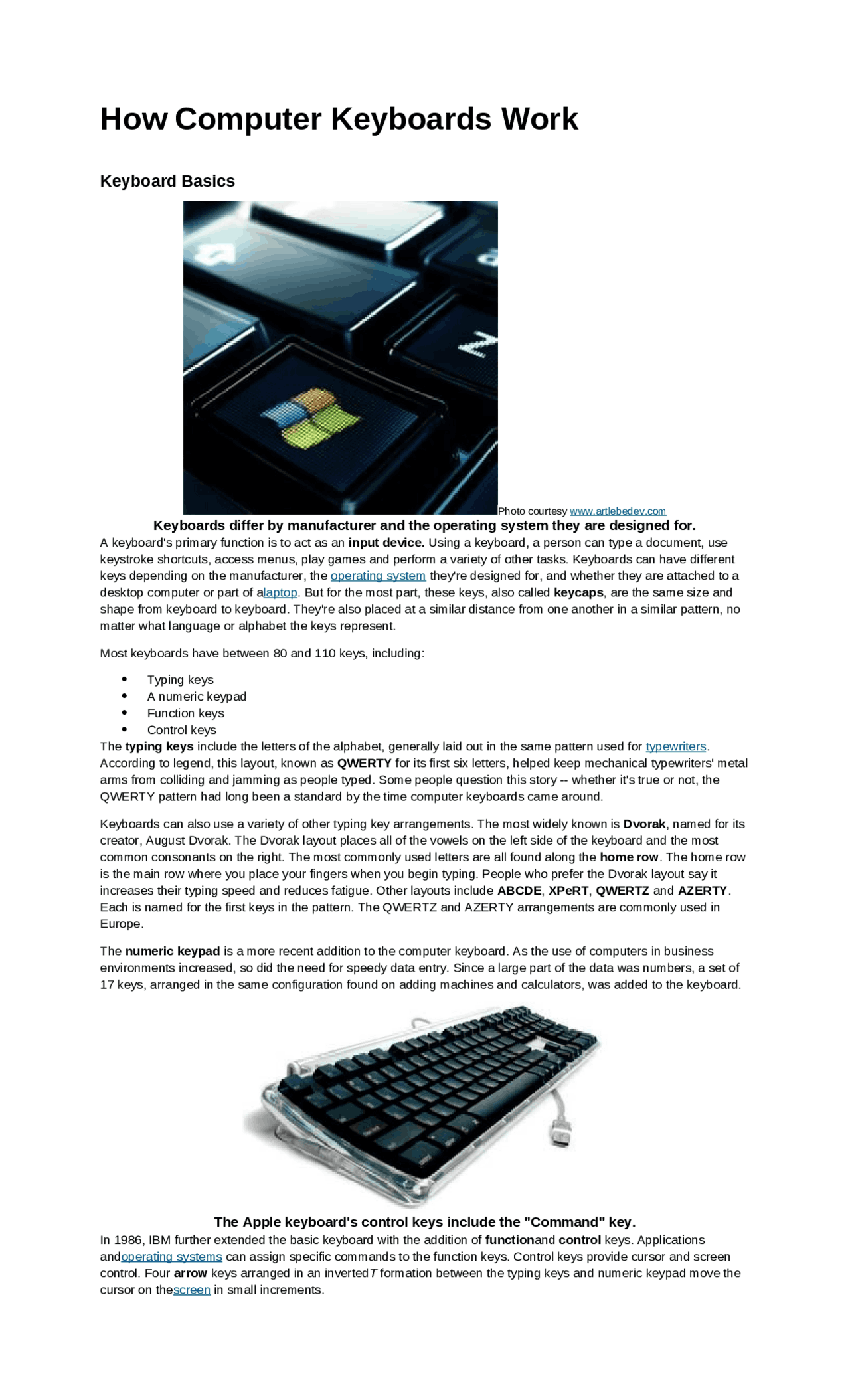 How Computer Keyboards Work - Docsity
