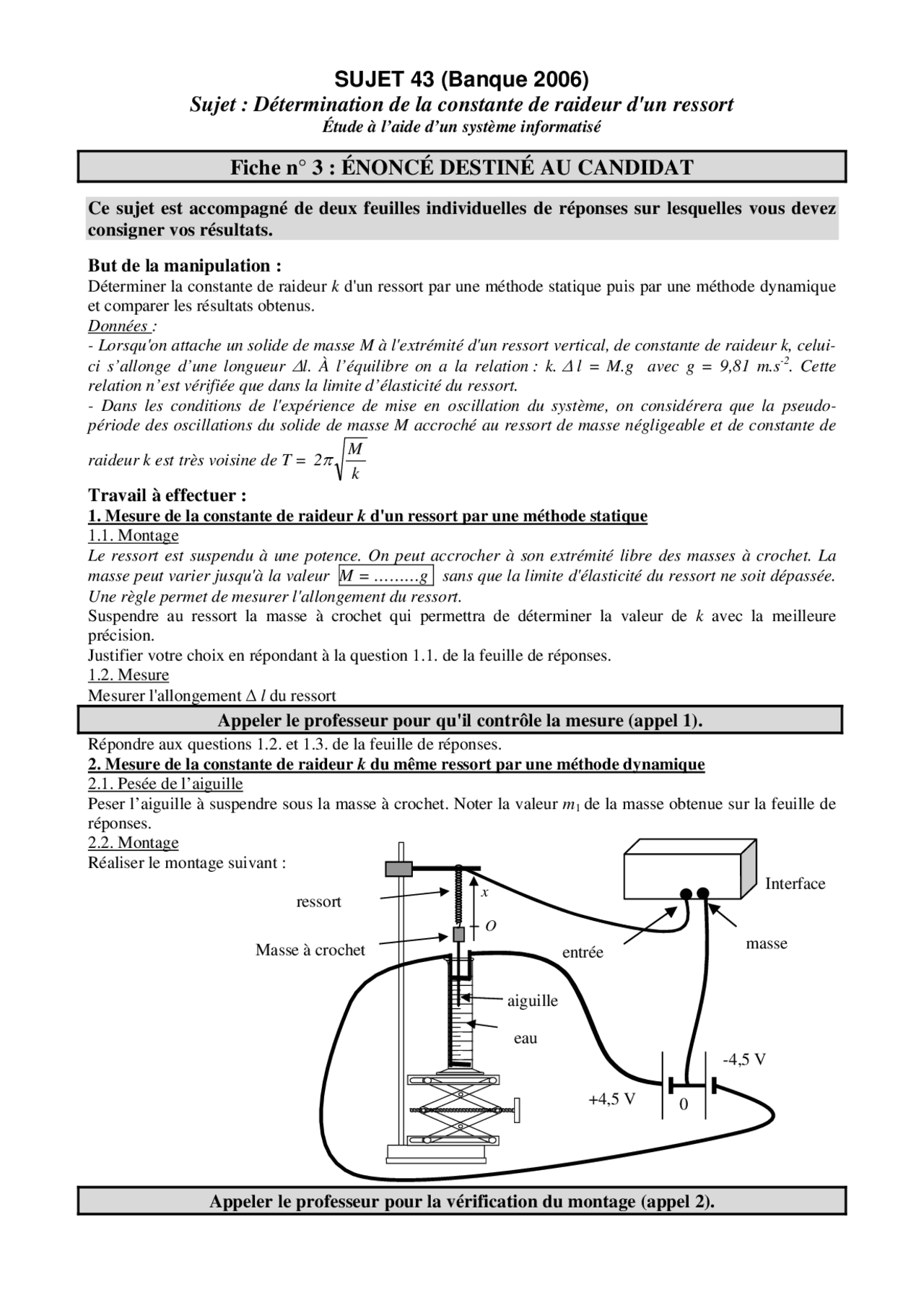 Détermination de la constante de raideur d'un ressort Docsity Détermination de la constante de raideur d'un ressort Docsity