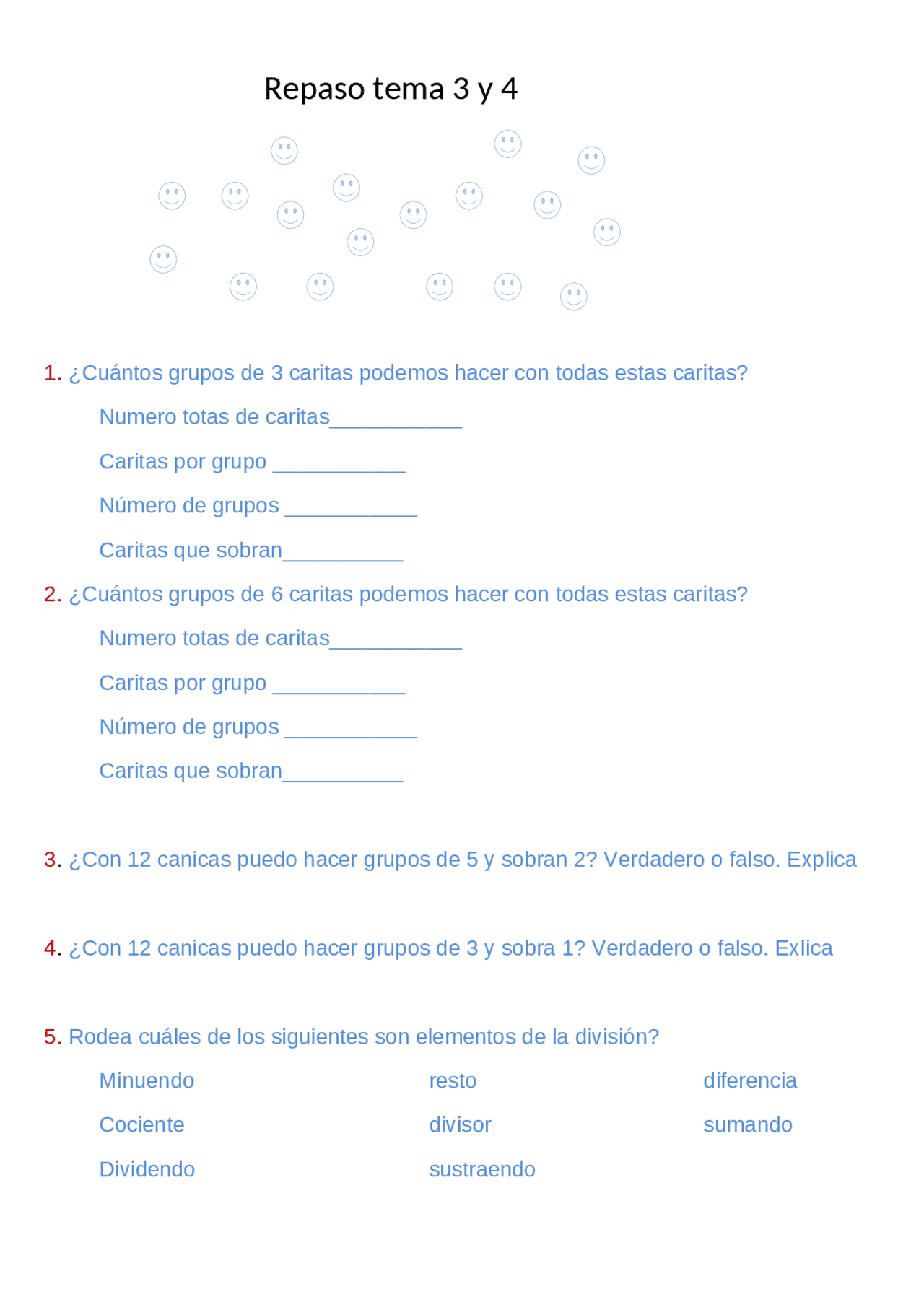 3º primaria mate tema 3 y 4 - Docsity