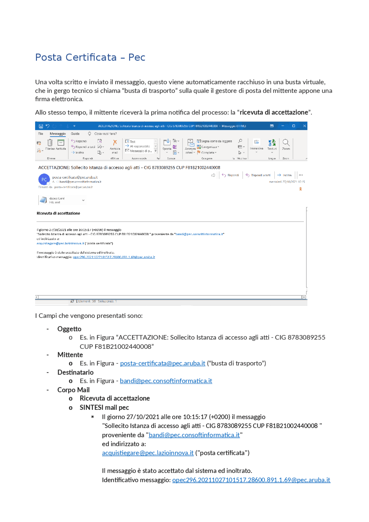 Posta Elettronica Certificata Configurazione Docsity