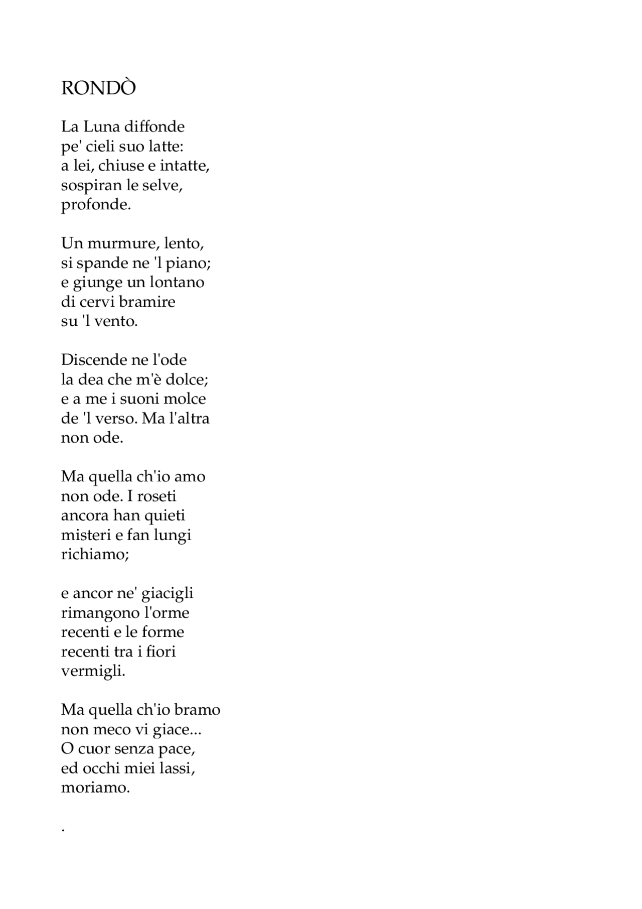 Poesia rondò d’annunzio Docsity