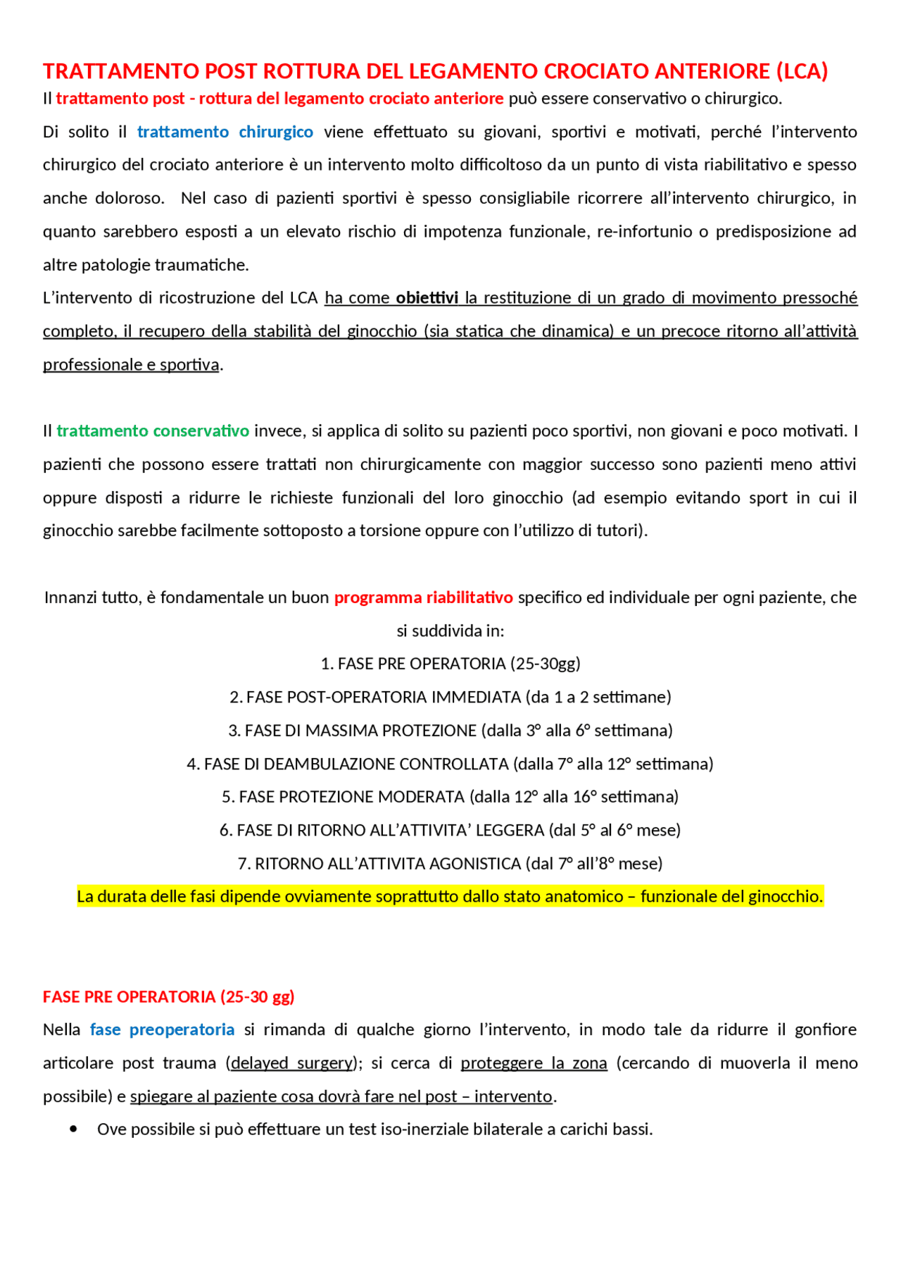 Legamento crociato anteriore | Dispense di Medicina fisica e ...