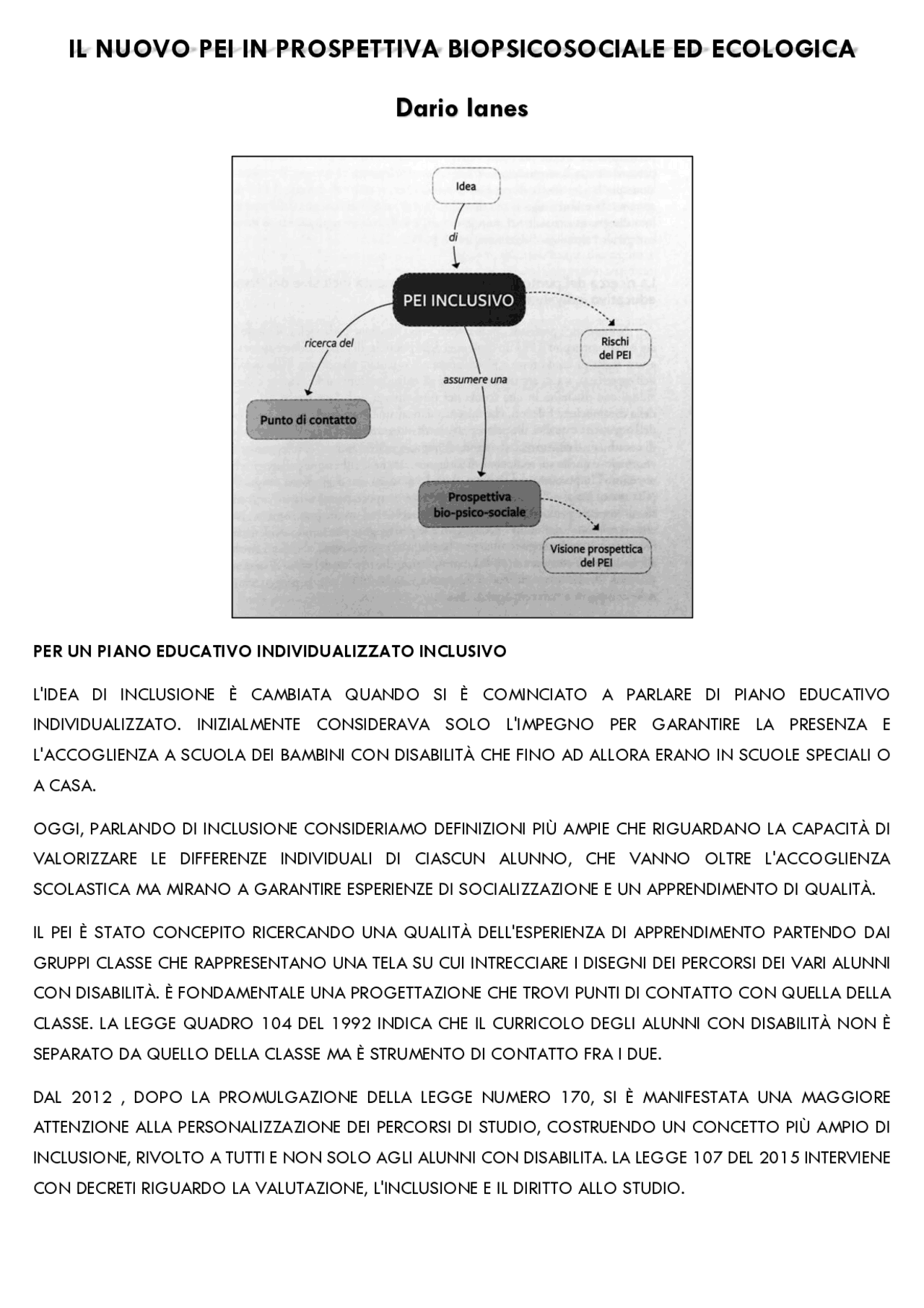 Il nuovo pei in prospettiva biopsicosociale ed ecologica Docsity Il nuovo pei in prospettiva biopsicosociale ed ecologica Docsity