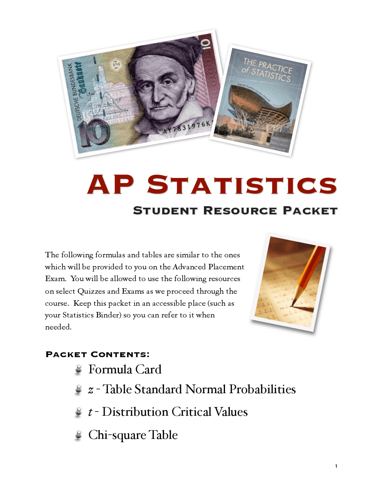 AP Statistics Formula sheet 2017 - Docsity