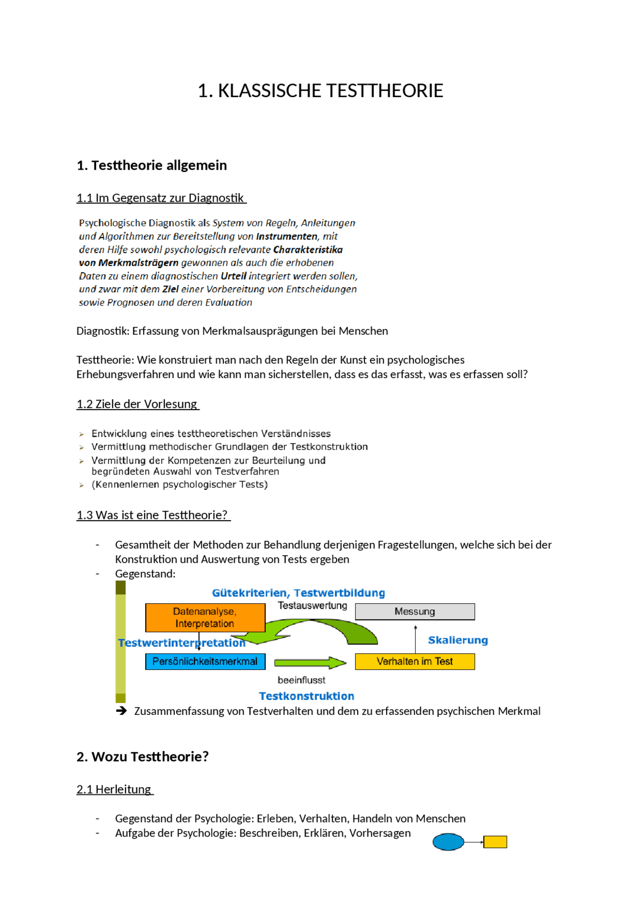 Klassische Testtheorie Docsity