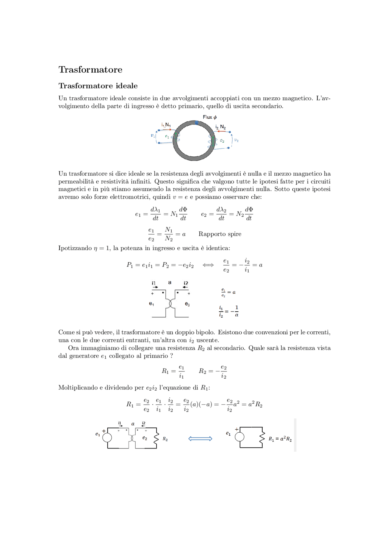 Elettrotecnica: Trasformatori - Docsity