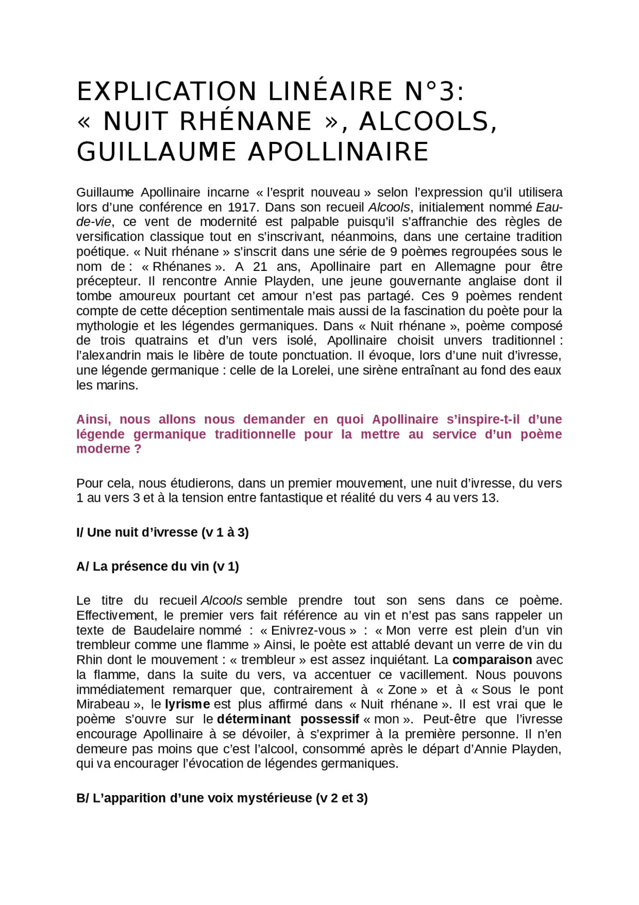 Explication Lineaire Exemple D’Explication Linéaire D’Un Texte – LPLFNC