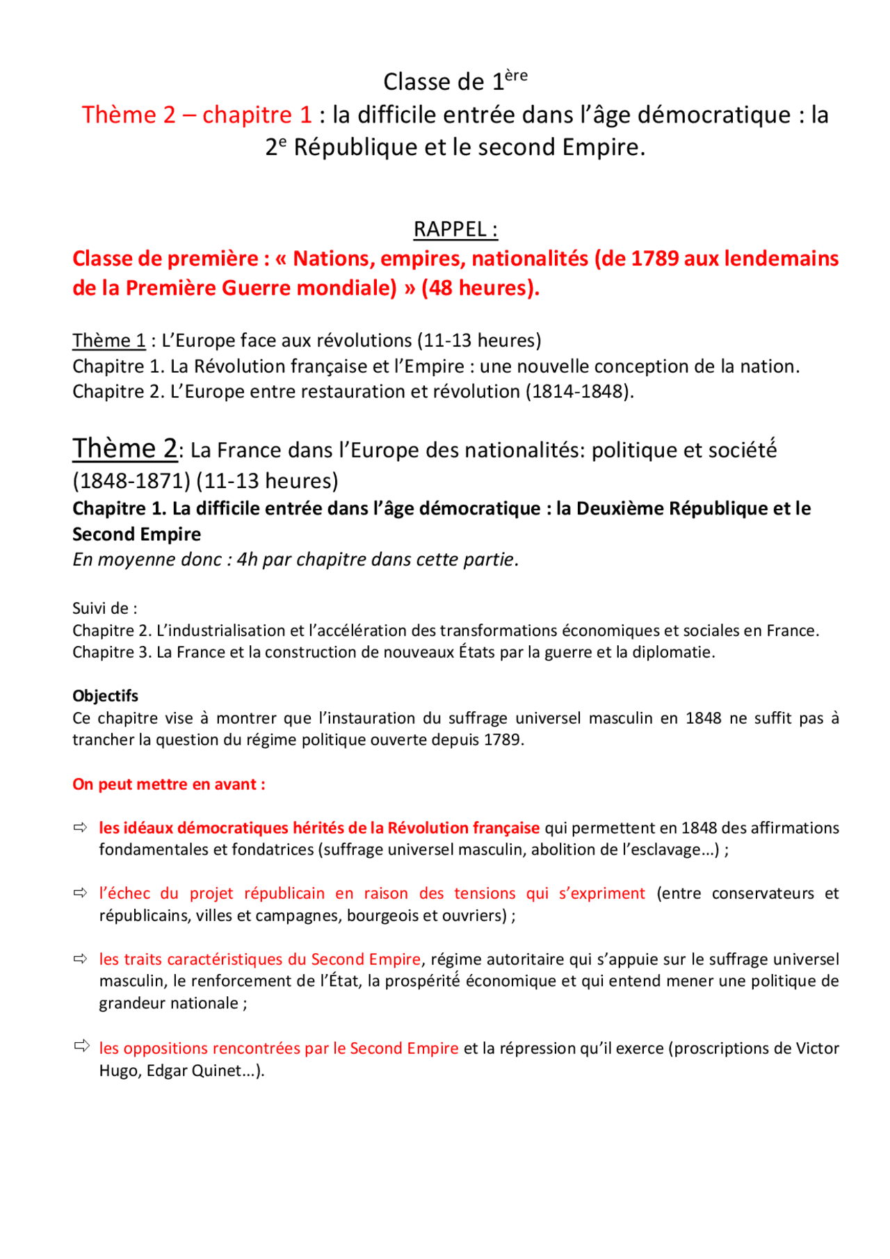 Fiche De Revision La Deuxieme Republique Et Le Second Empire La difficile entrée dans l'âge démocratique: la 2e République et le second  Empire | Notes Histoire | Docsity