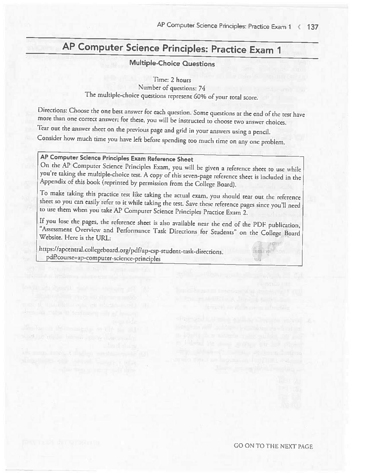 AP computer science principles practice exam - Docsity