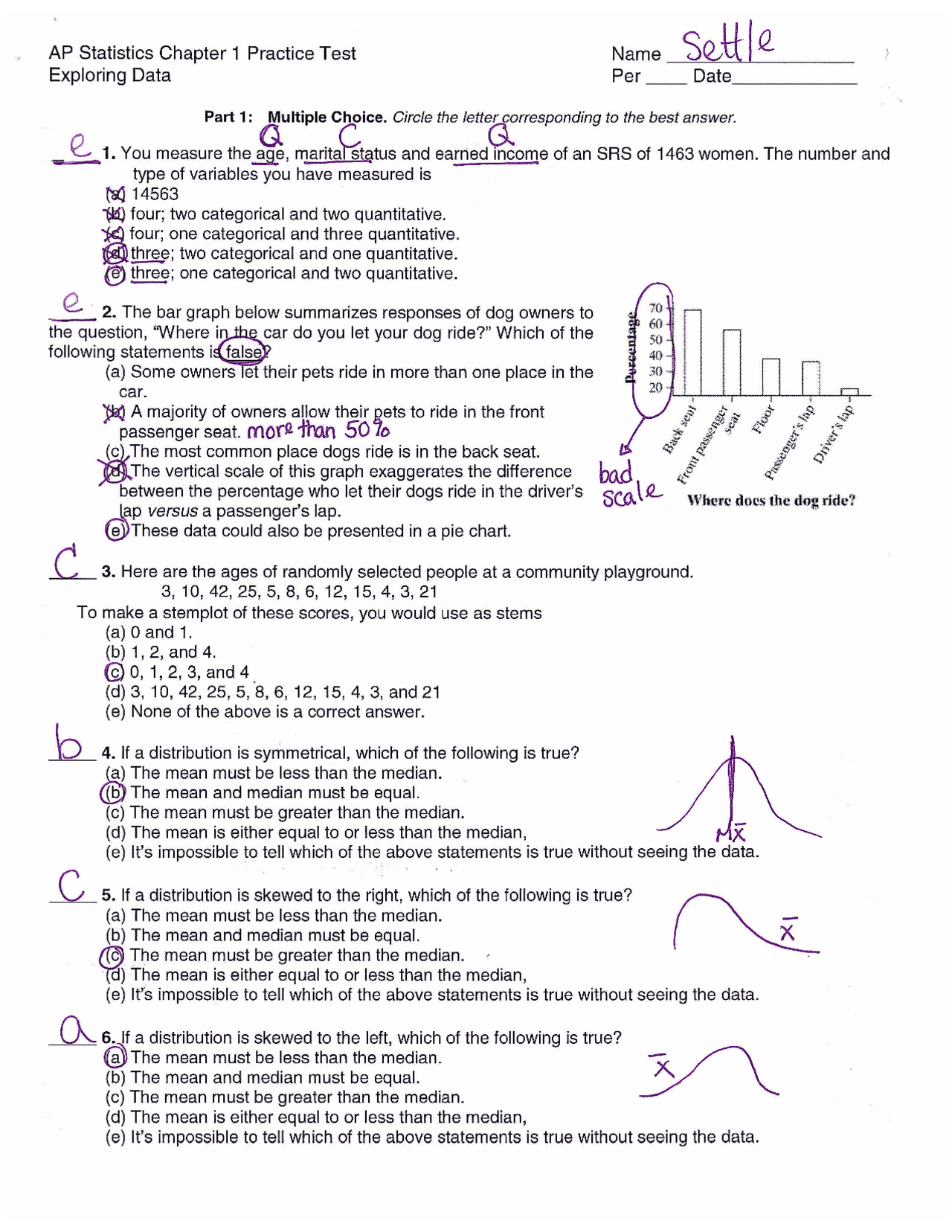 Statistics practice exam 1 - Docsity
