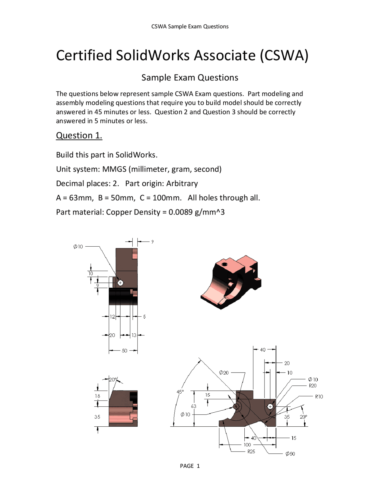 CSWA Sample Exam Questions with Answer Key | Exams Mechanical Systems ...