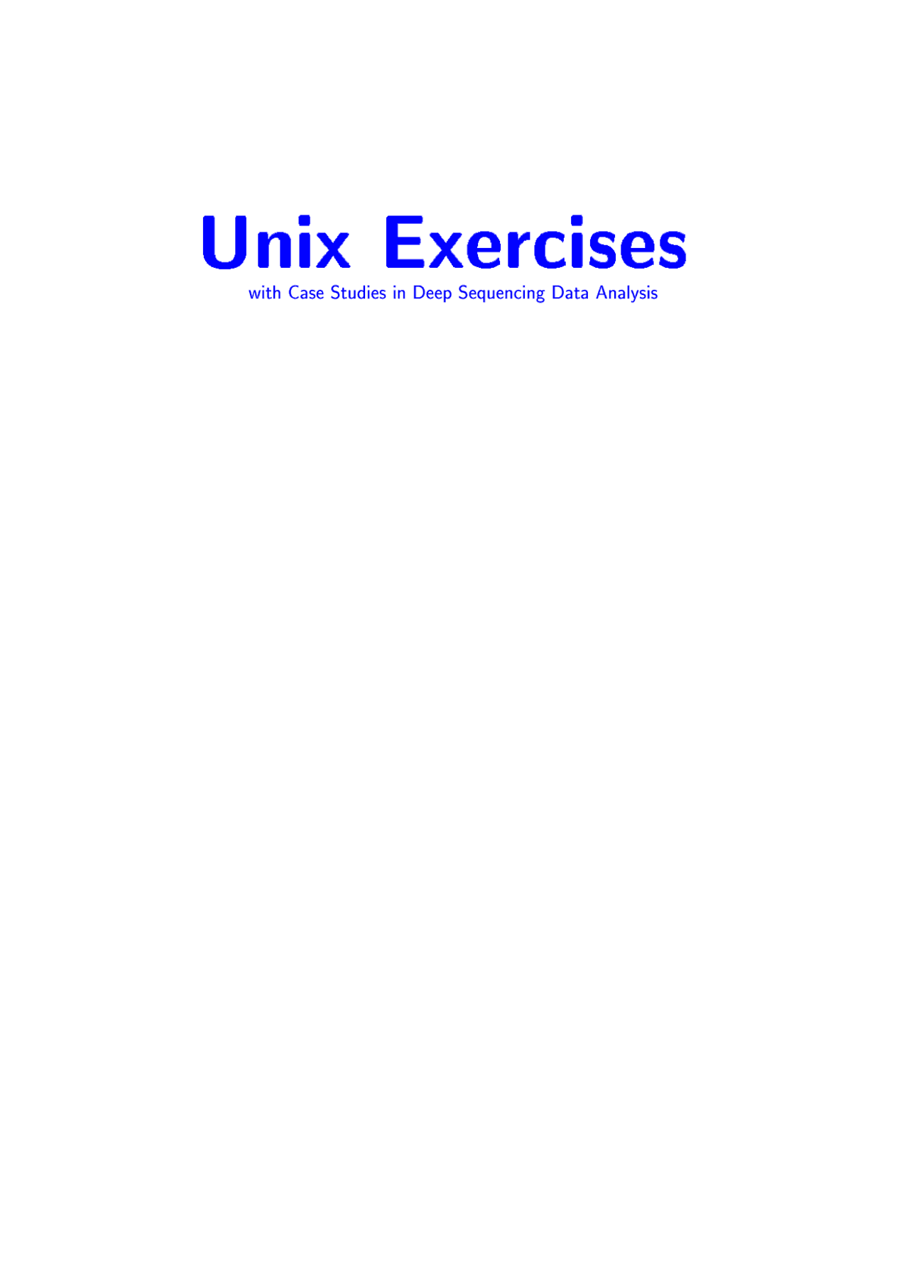 Unix Excercises with case Study in Deep Sequencing Data Analysis ...