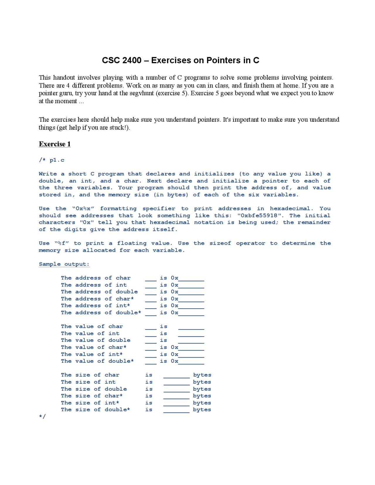 Programming Language About Pointers - Docsity
