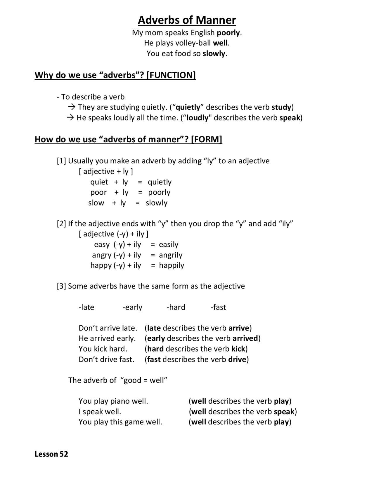 How Use Use of Adverbs in English Grammar - Docsity