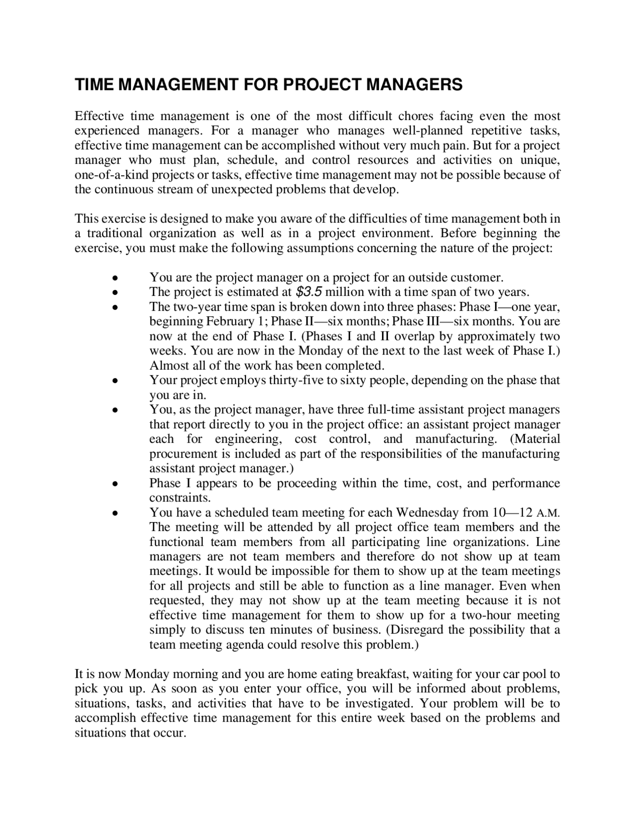 Project Time Management Docx Time Management for Project Managers - Docsity