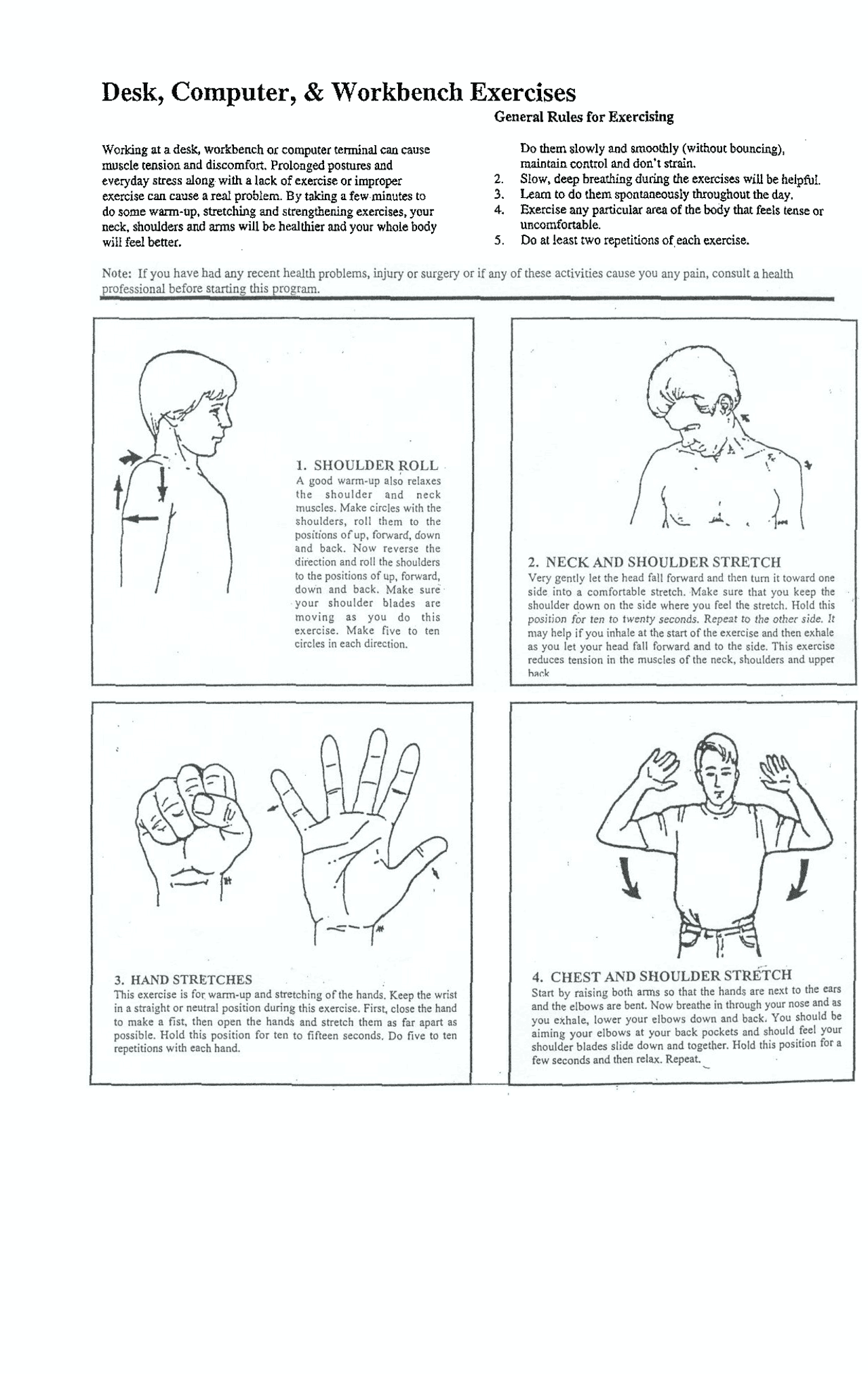 Desktop Computer Exercise Workbench, Desk and Computer Excercises - Docsity