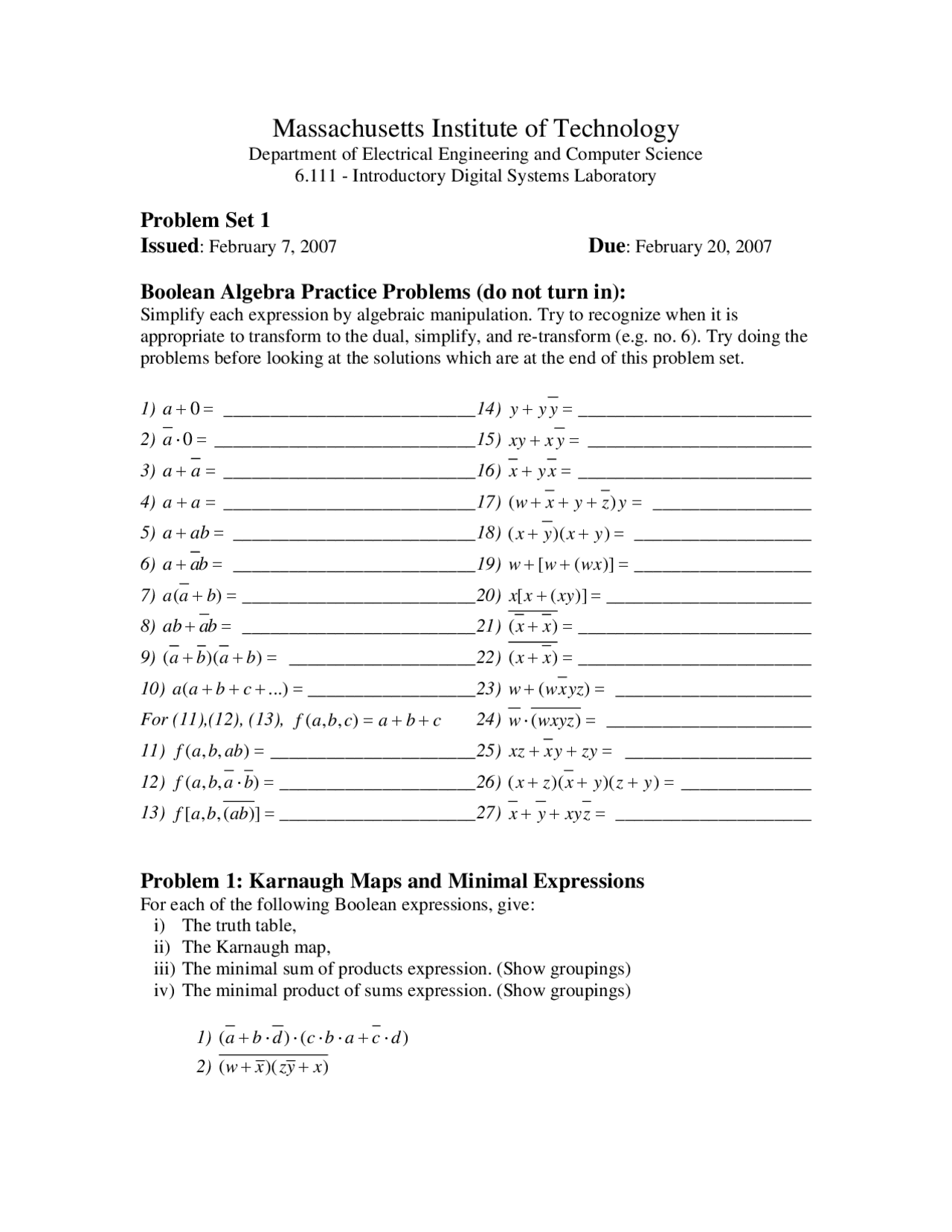 Boolean Algebra Practice Problems Exercises Digital Systems Design boolean algebra practice problems exercises digital systems design