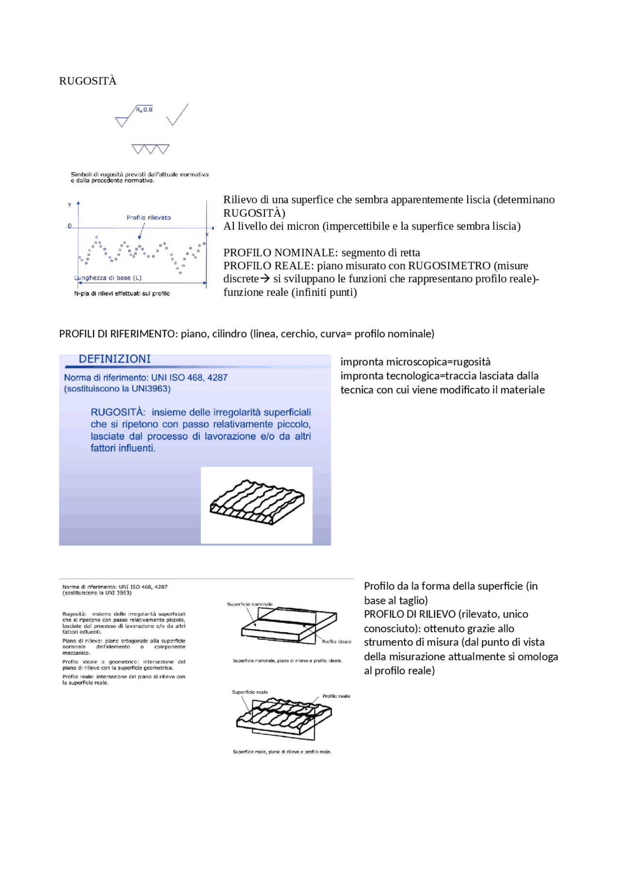 Rugosità e finitura superficiale - Docsity