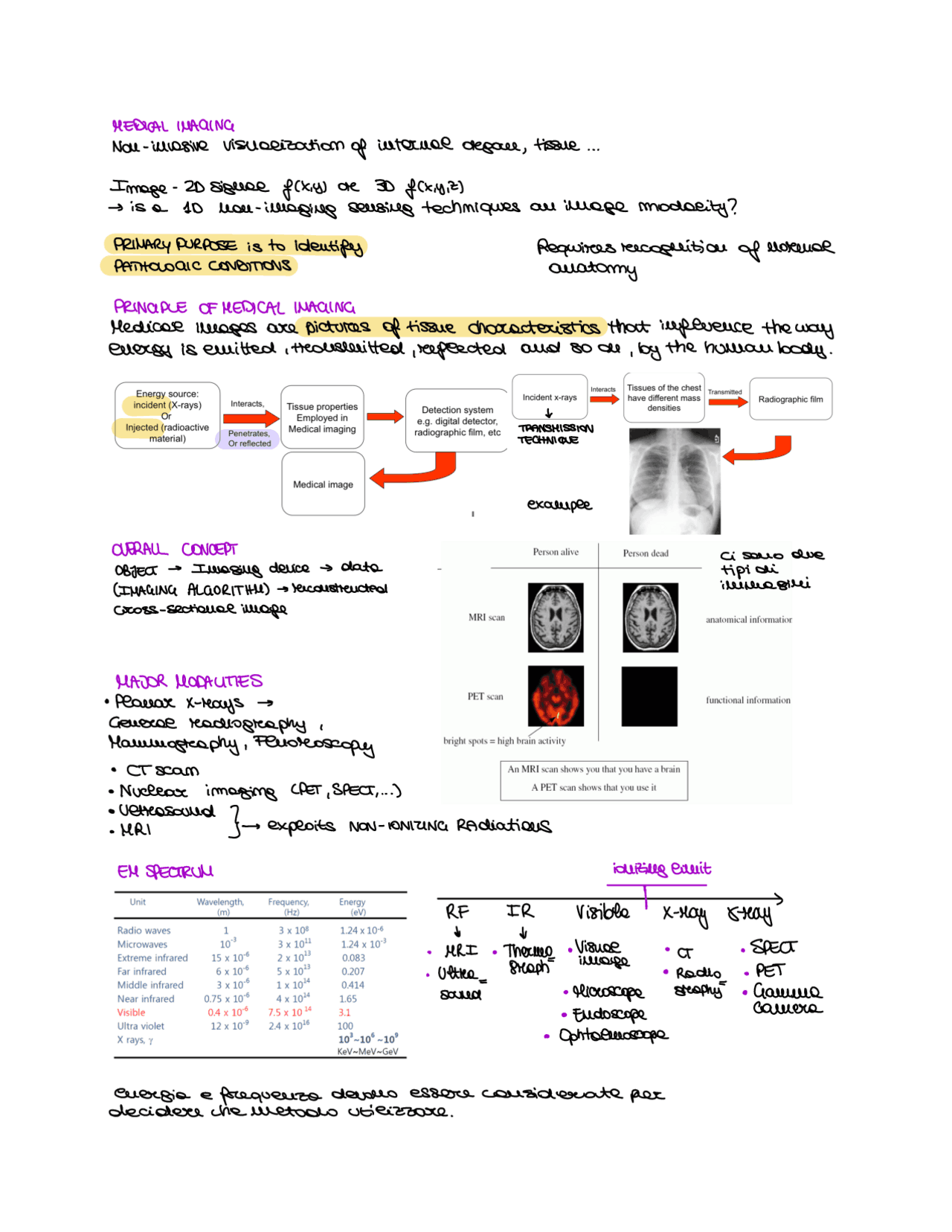 Basic concepts of medical imaging Notes - Docsity