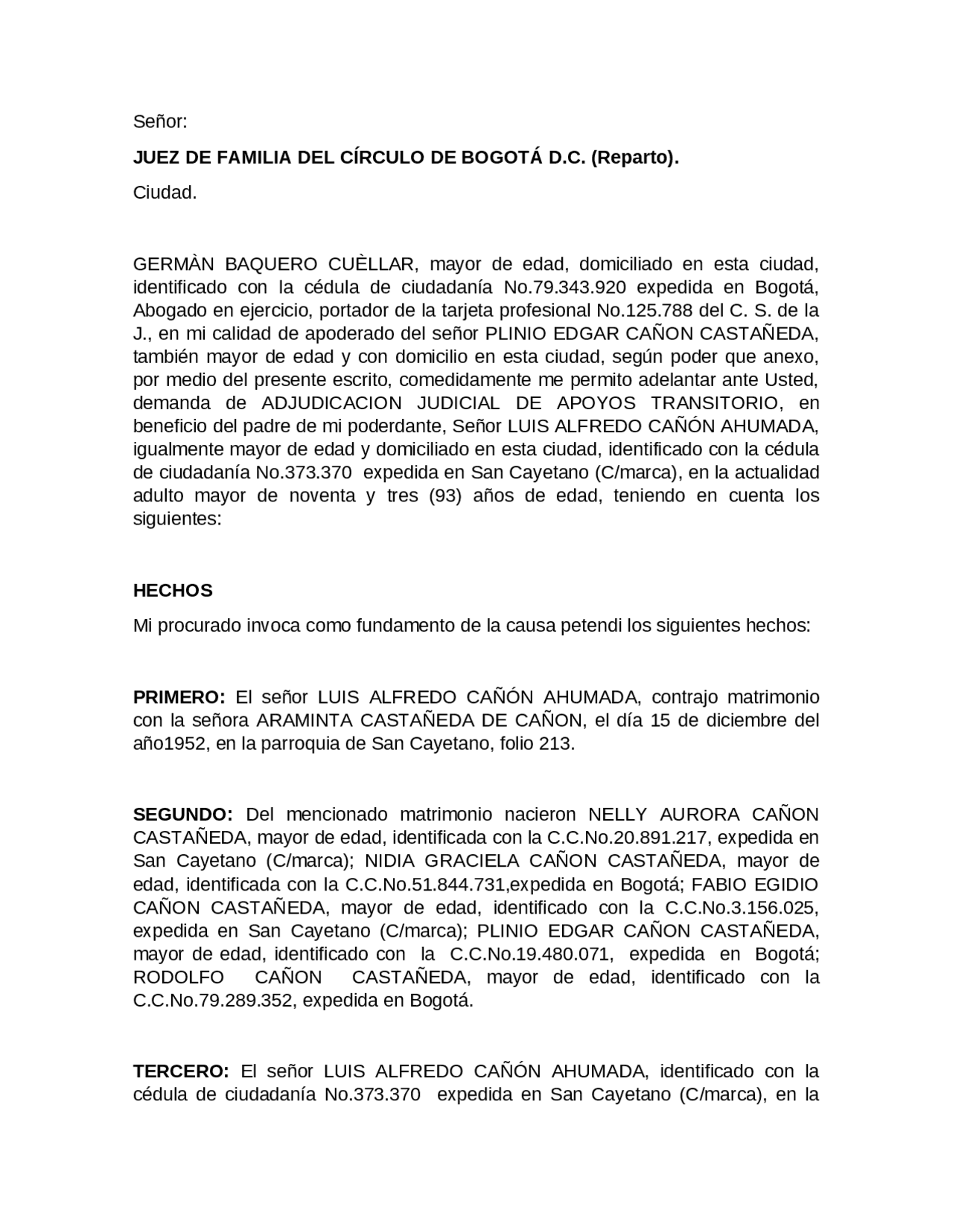 Demanda para la adjudicación de apoyos judiciales Docsity Demanda para la adjudicación de apoyos judiciales Docsity