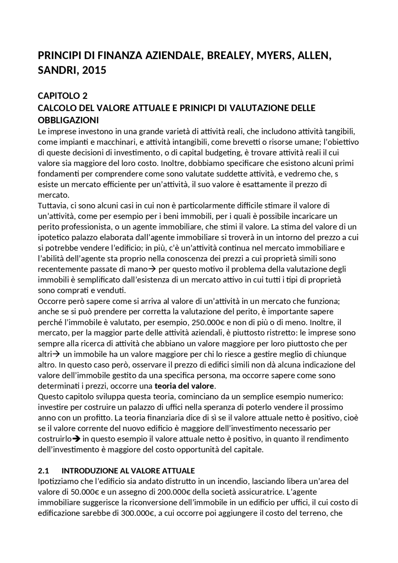 Principi di Finanza Aziendale - Docsity