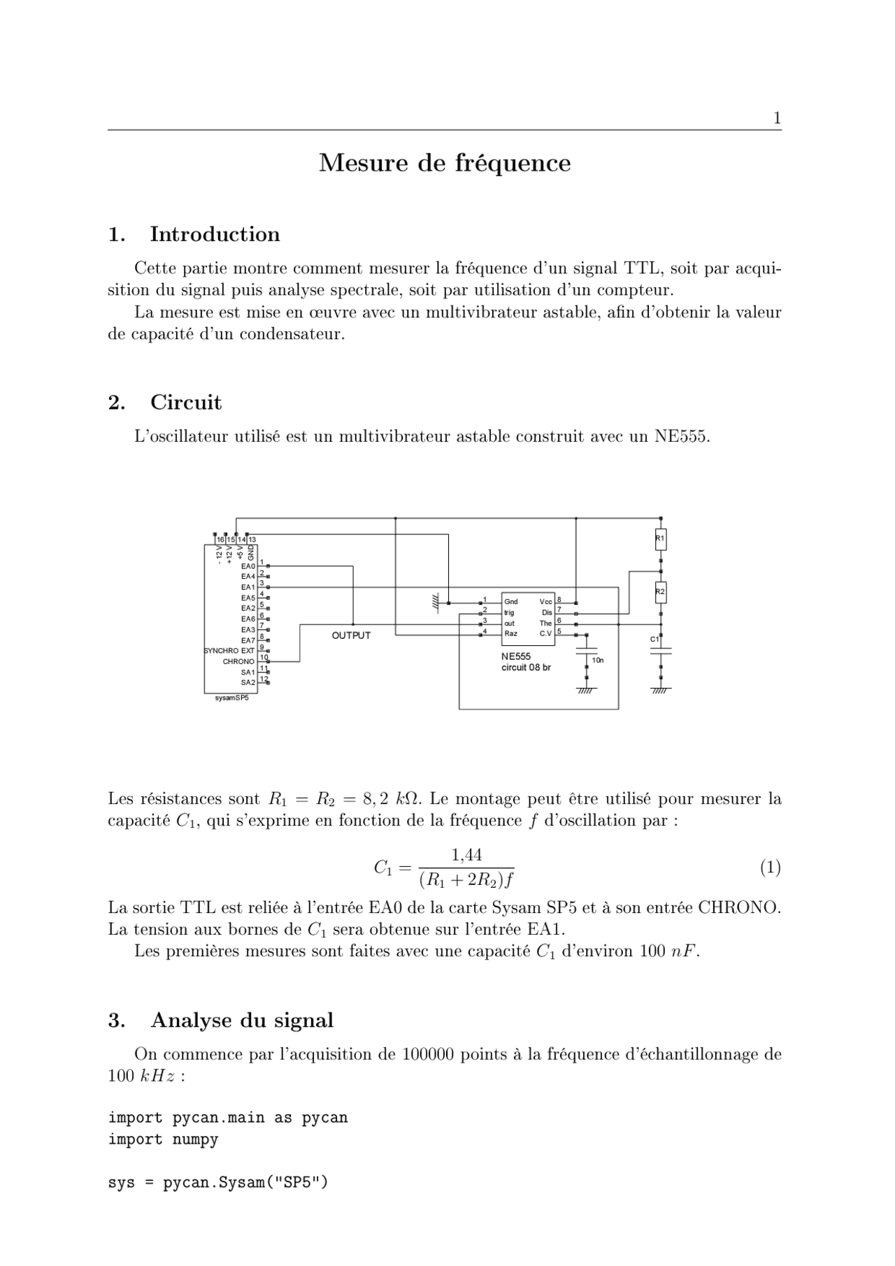 Mesure de fréquence Lectures Physique Docsity — free download