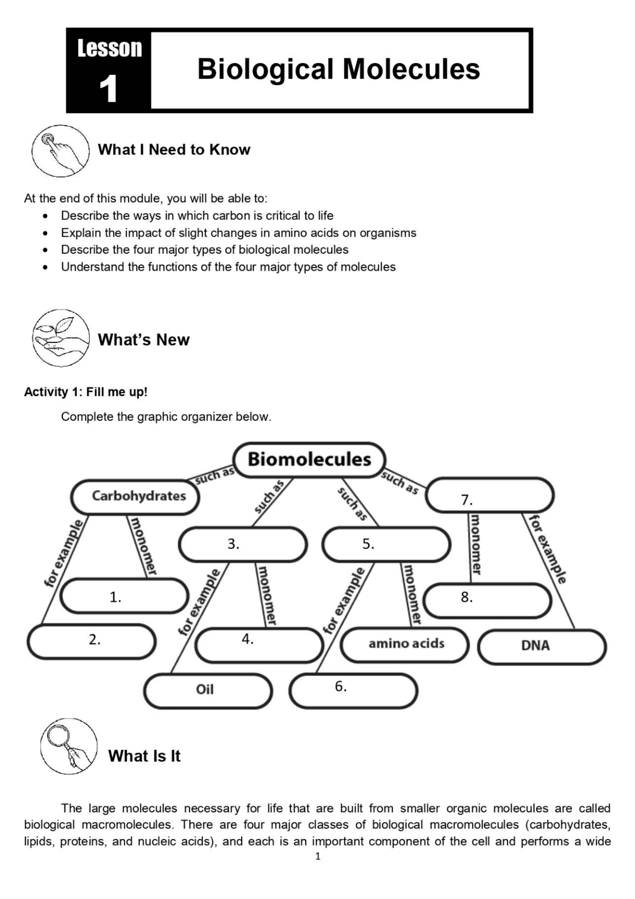 GENRAL PHYSICS MOD2 Q2 BIOMOLECULES Study Guides, Projects, Research