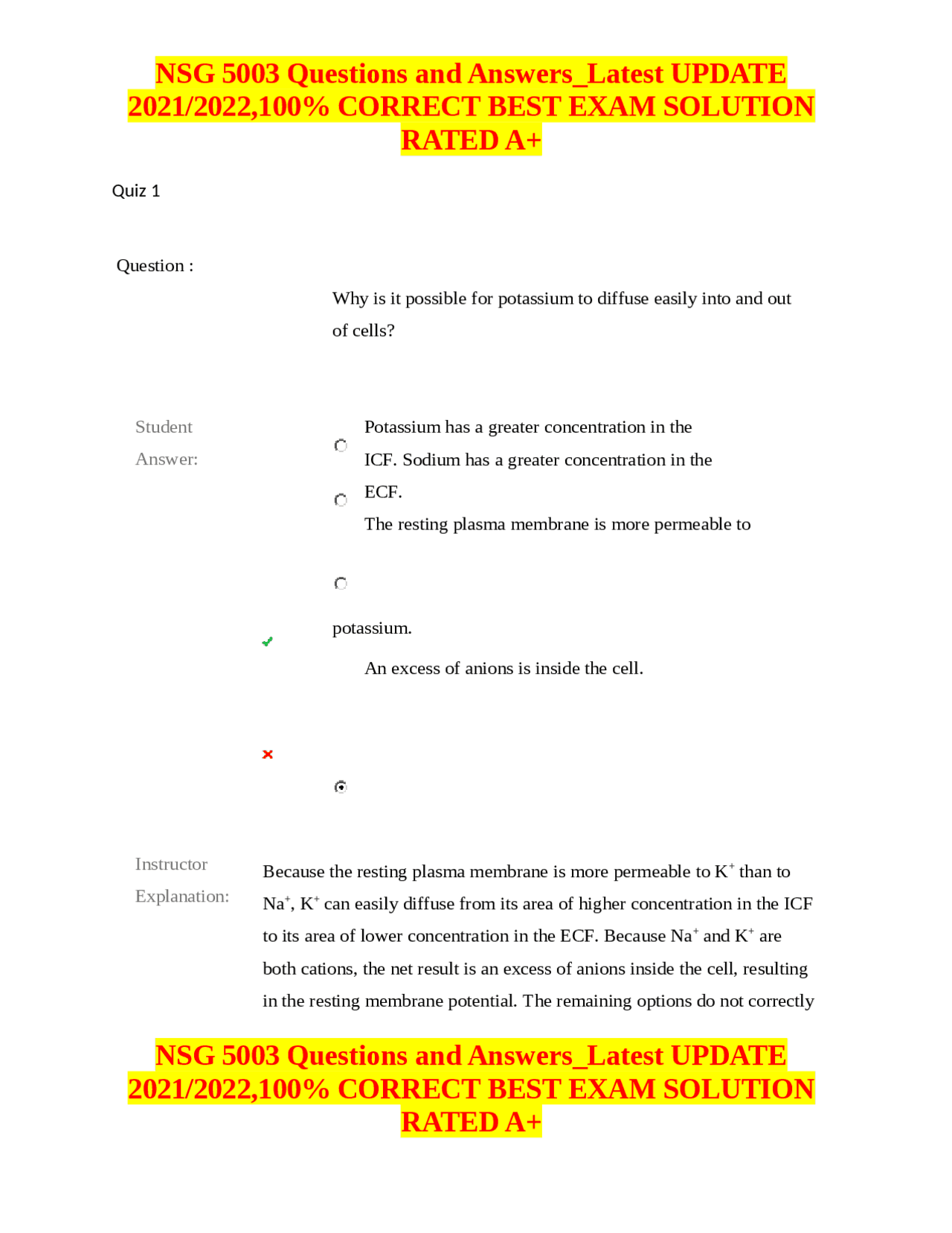 NSG 5003 Questions and Answers_Latest UPDATE 2021/2022,100% CORRECT ...