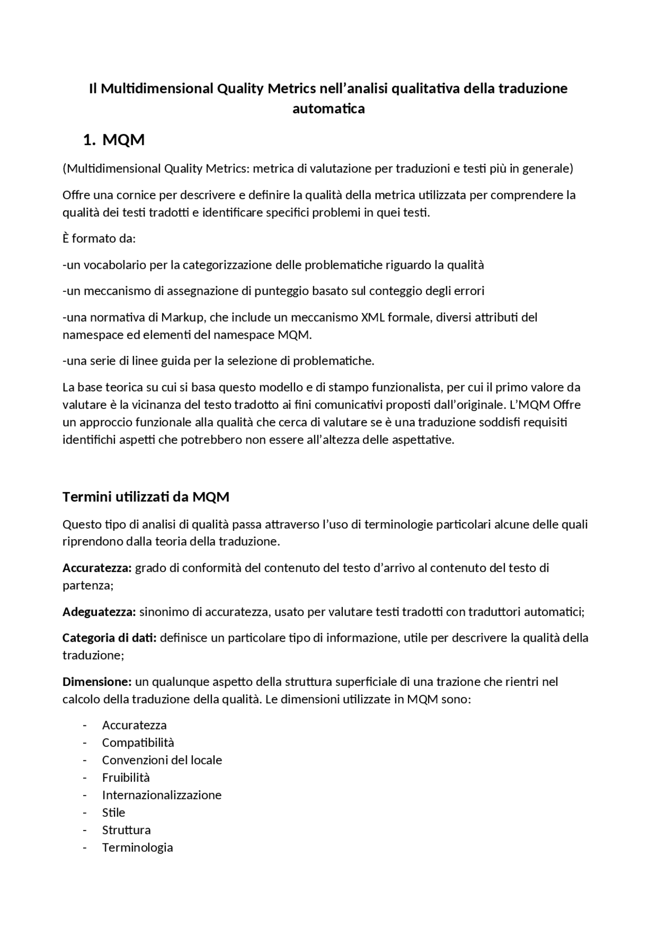 Il Multidimensional Quality Metrics nell’analisi qualitativa della ...