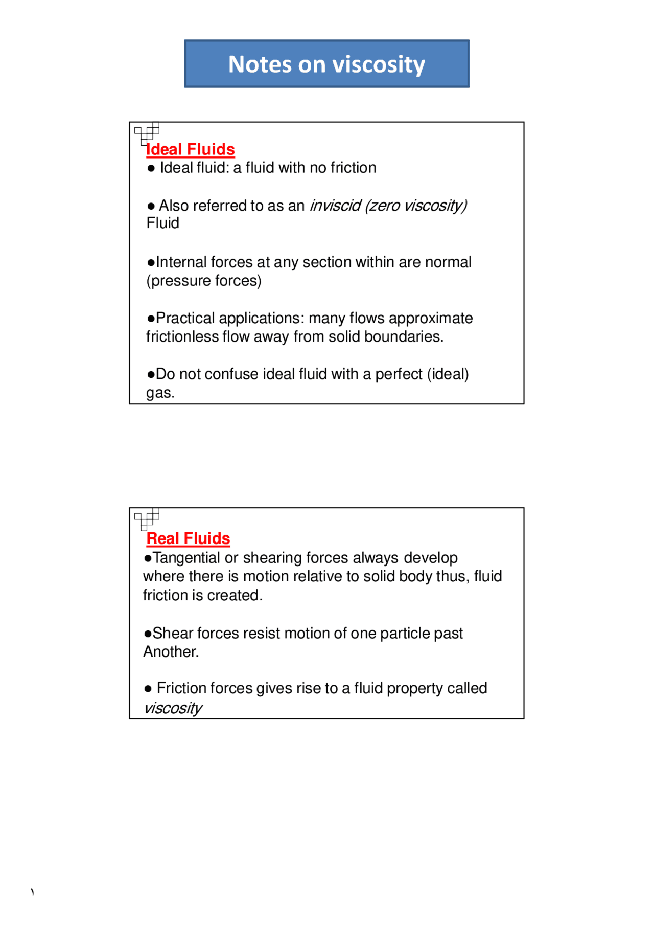 Fluid Notes Fluid mechanics_notes on viscosity.pdf - Docsity
