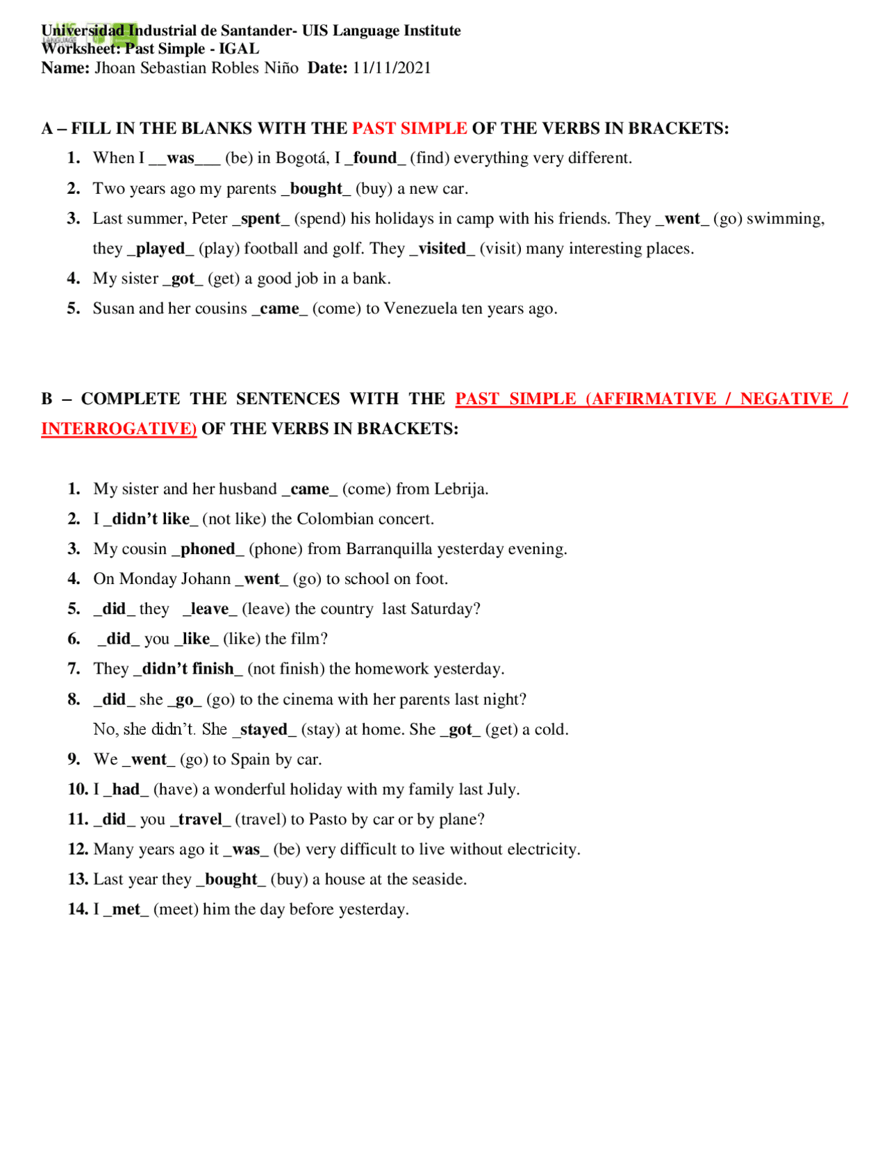 Ingles 1_ apuntes de clase - Docsity