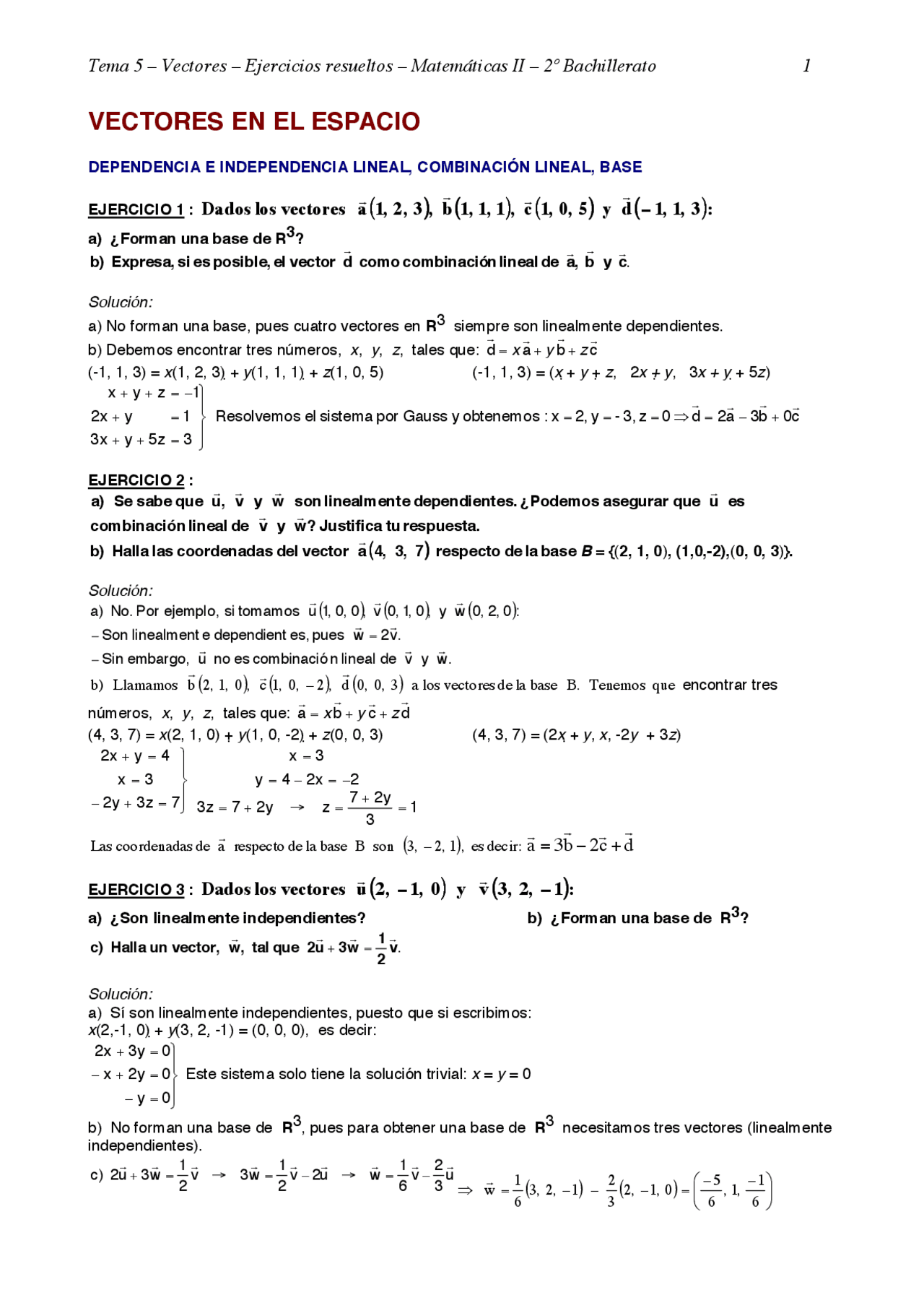 Matemáticas ejercicios - Docsity