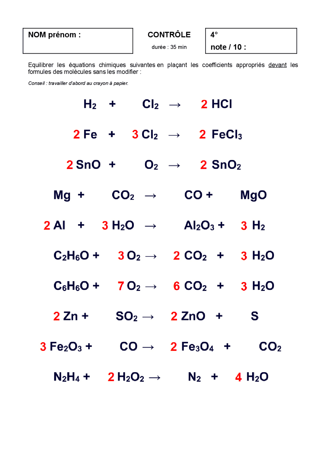 Equilibrer Les quations Chimiques Corrig Exercices Physique Docsity equilibrer-les-quations-chimiques-corrig-exercices-physique-docsity