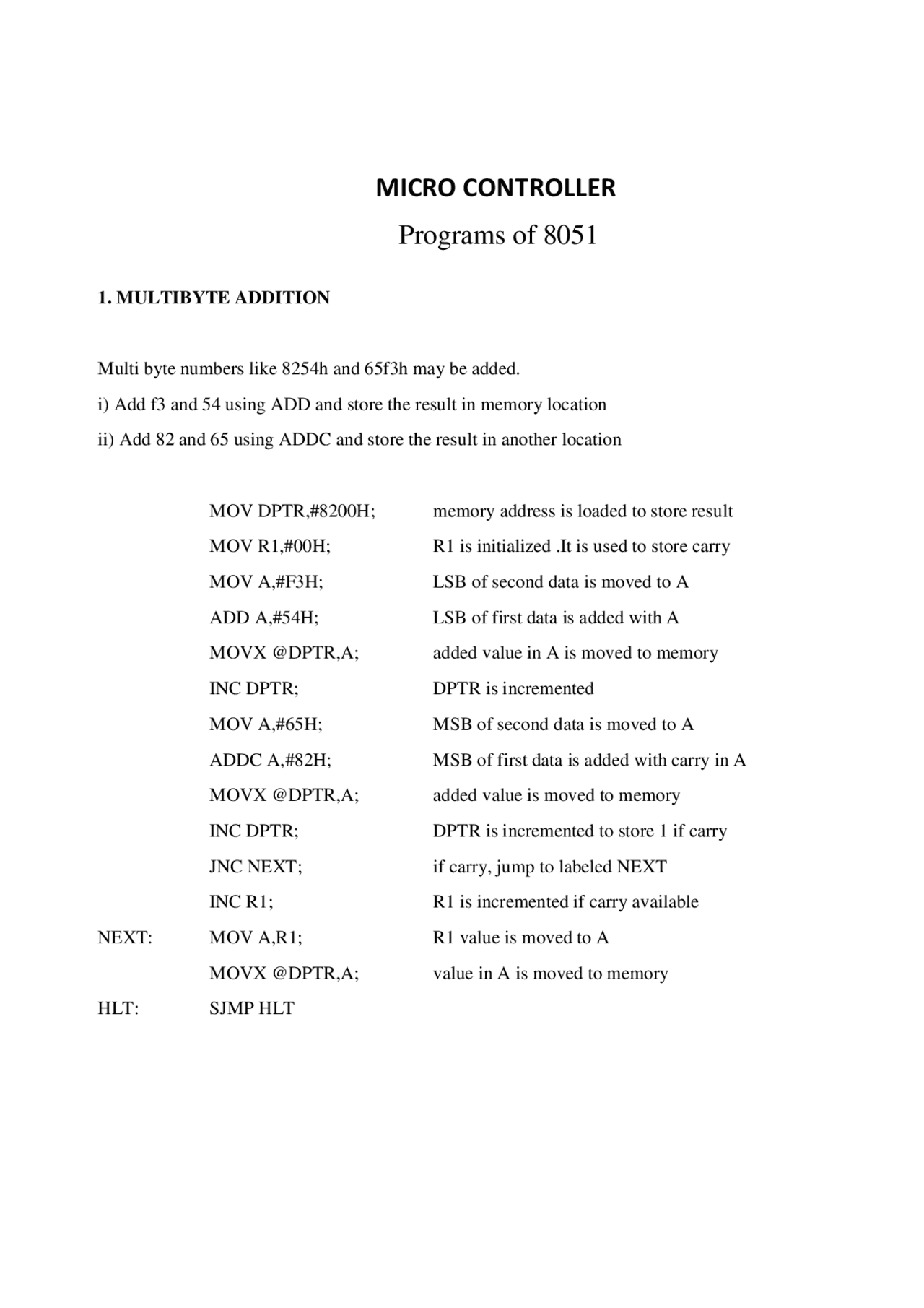 Microcontrollers Program - Docsity