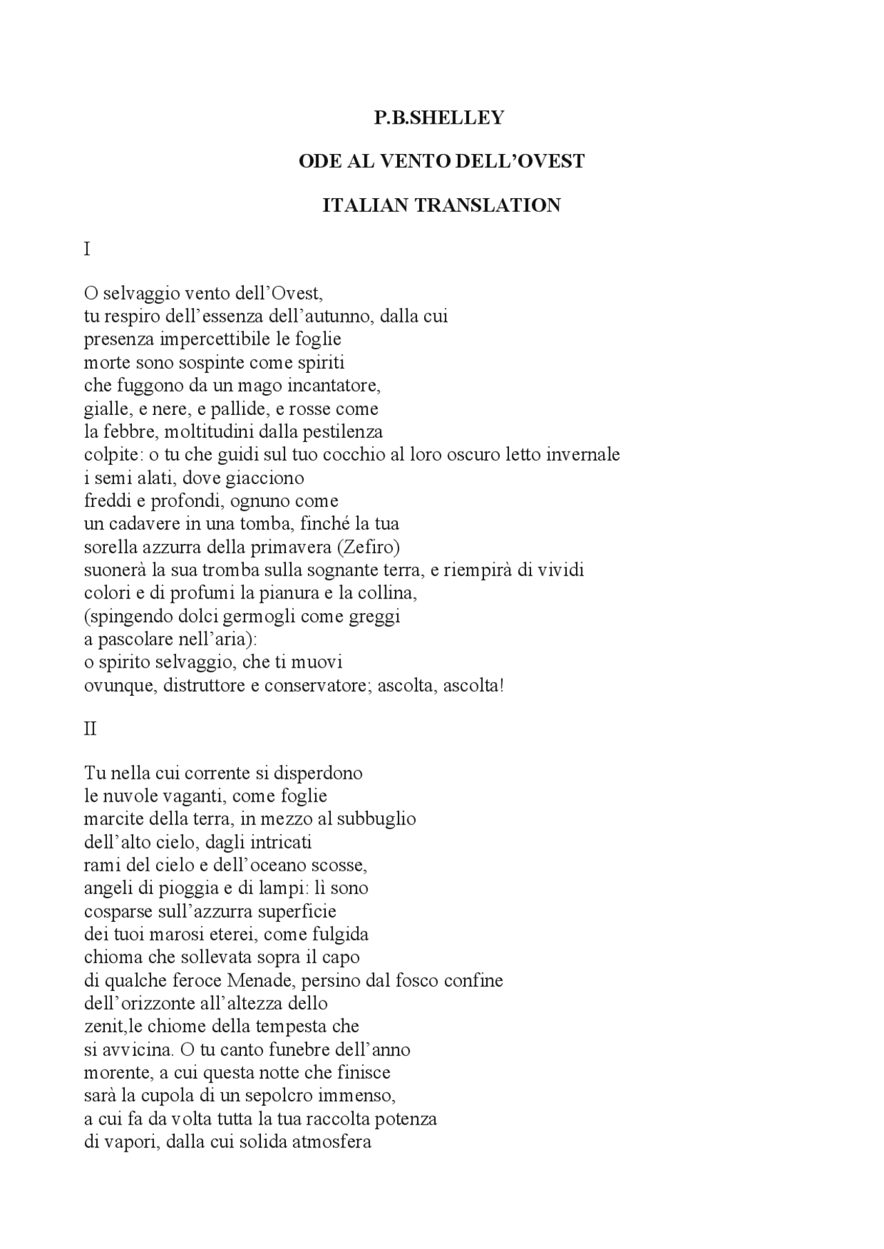 ODE TO THE WEST WIND riassunto e analisi Dispense di Inglese Docsity ODE TO THE WEST WIND riassunto e analisi Dispense di Inglese Docsity