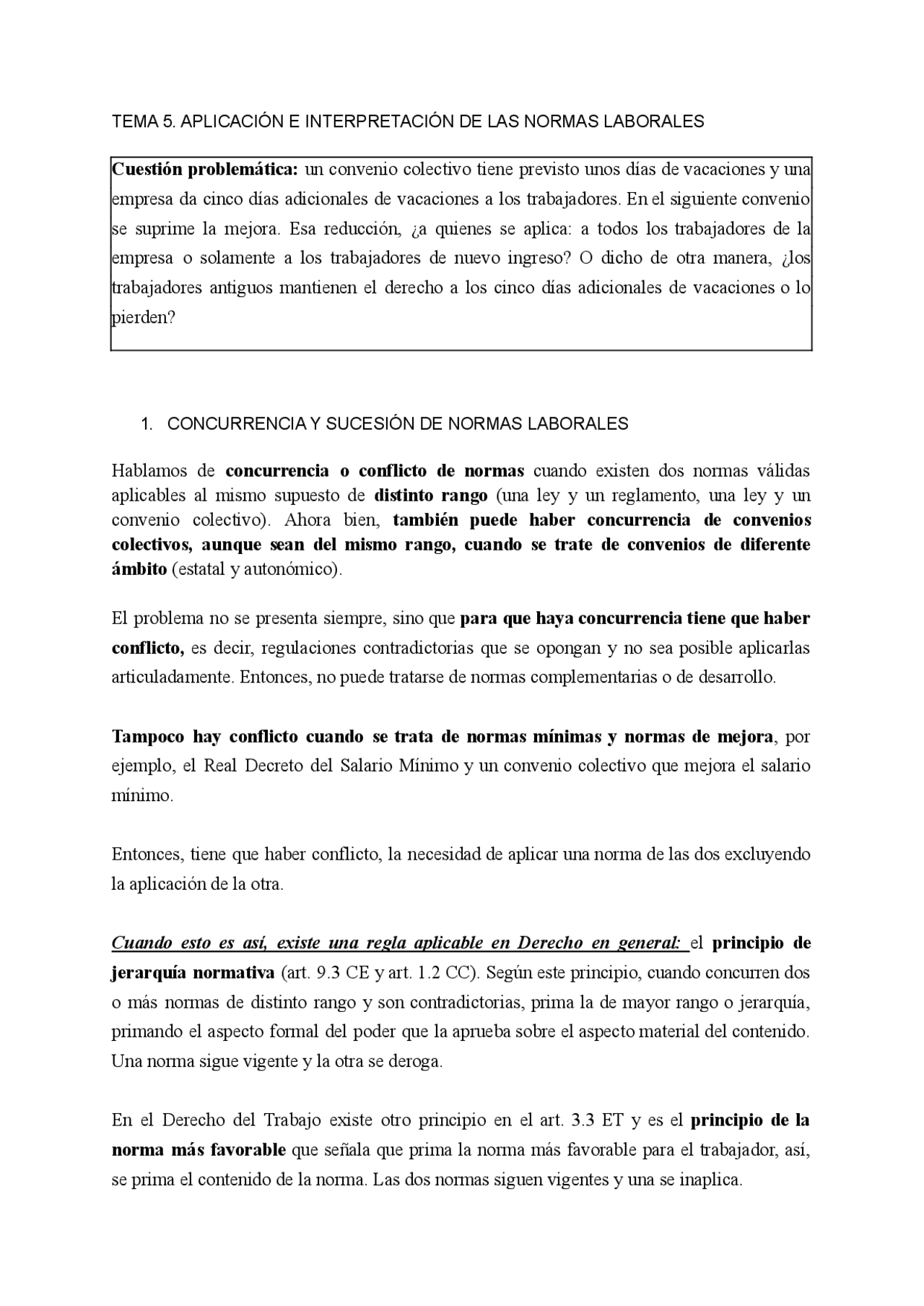 Derecho del trabajo tema 5 - Docsity
