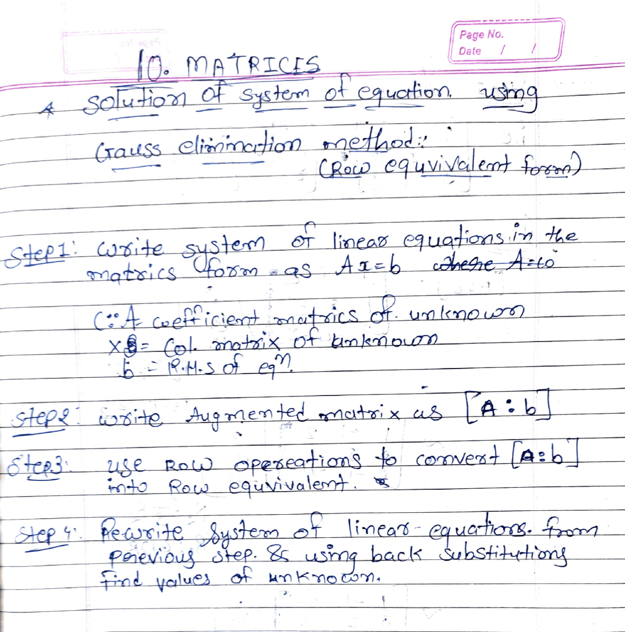 Math Matrices Notes Written Matrices notes written in very easy way. | Summaries Mathematics - Docsity