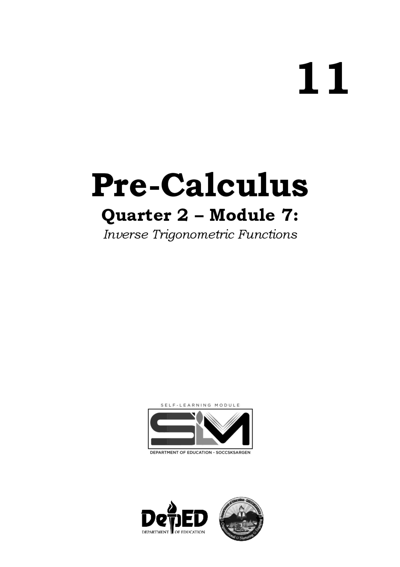 Pre calculus module without answer keys - Docsity