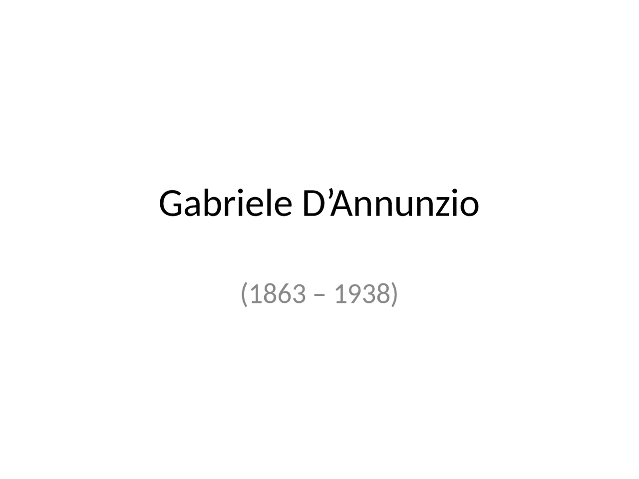 Gabriele D'annunzio vita e opere - Docsity