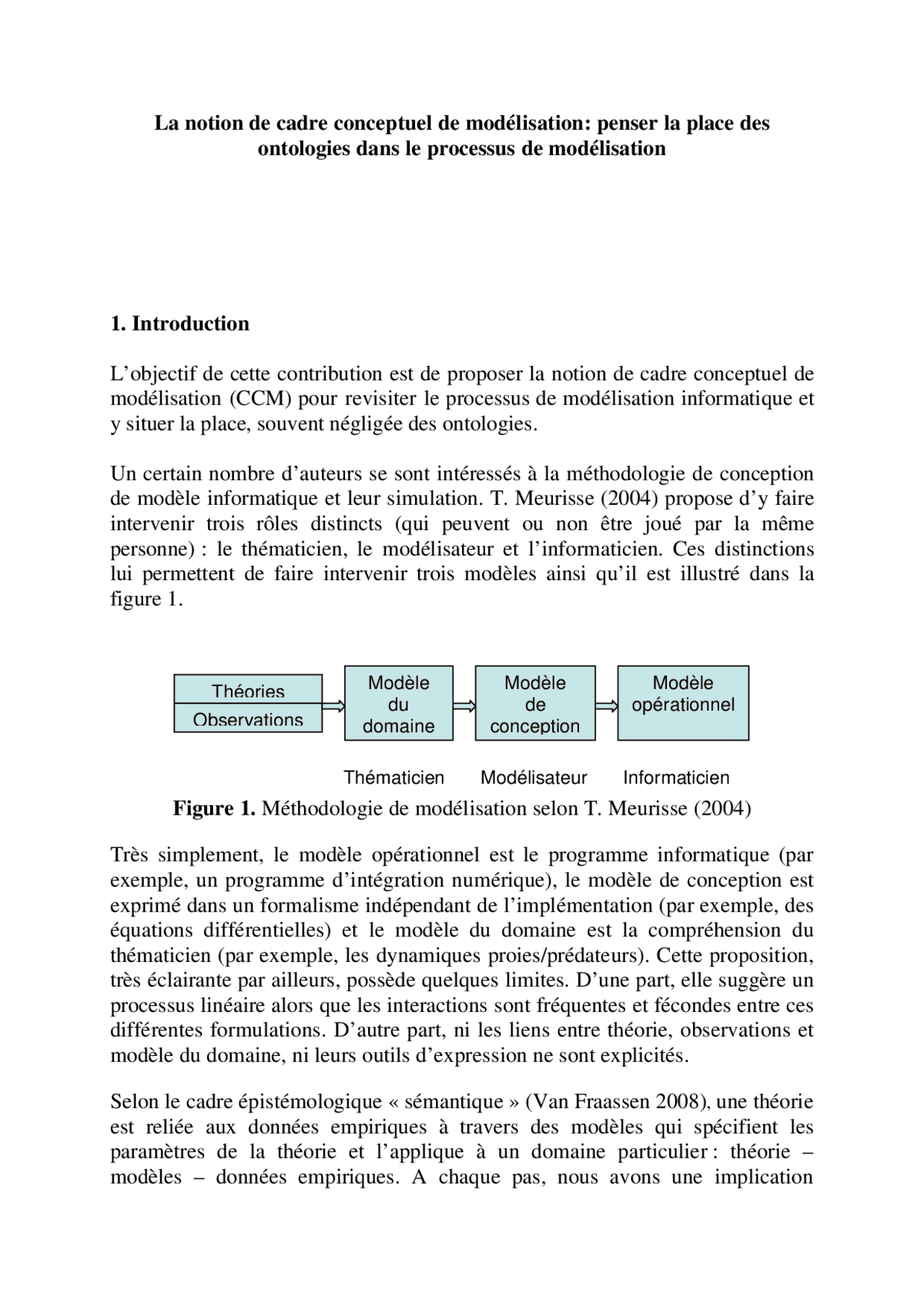 La notion de cadre conceptuel de modélisation | Lectures Modélisation ...