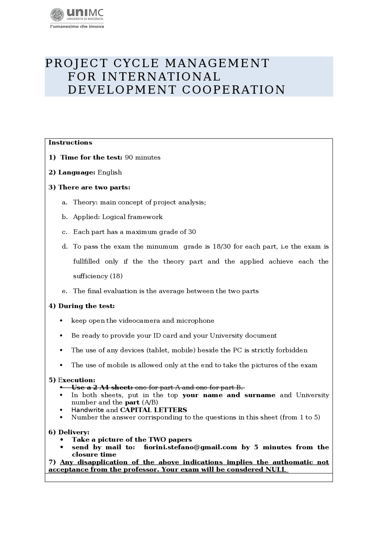 Project cycle management - Docsity