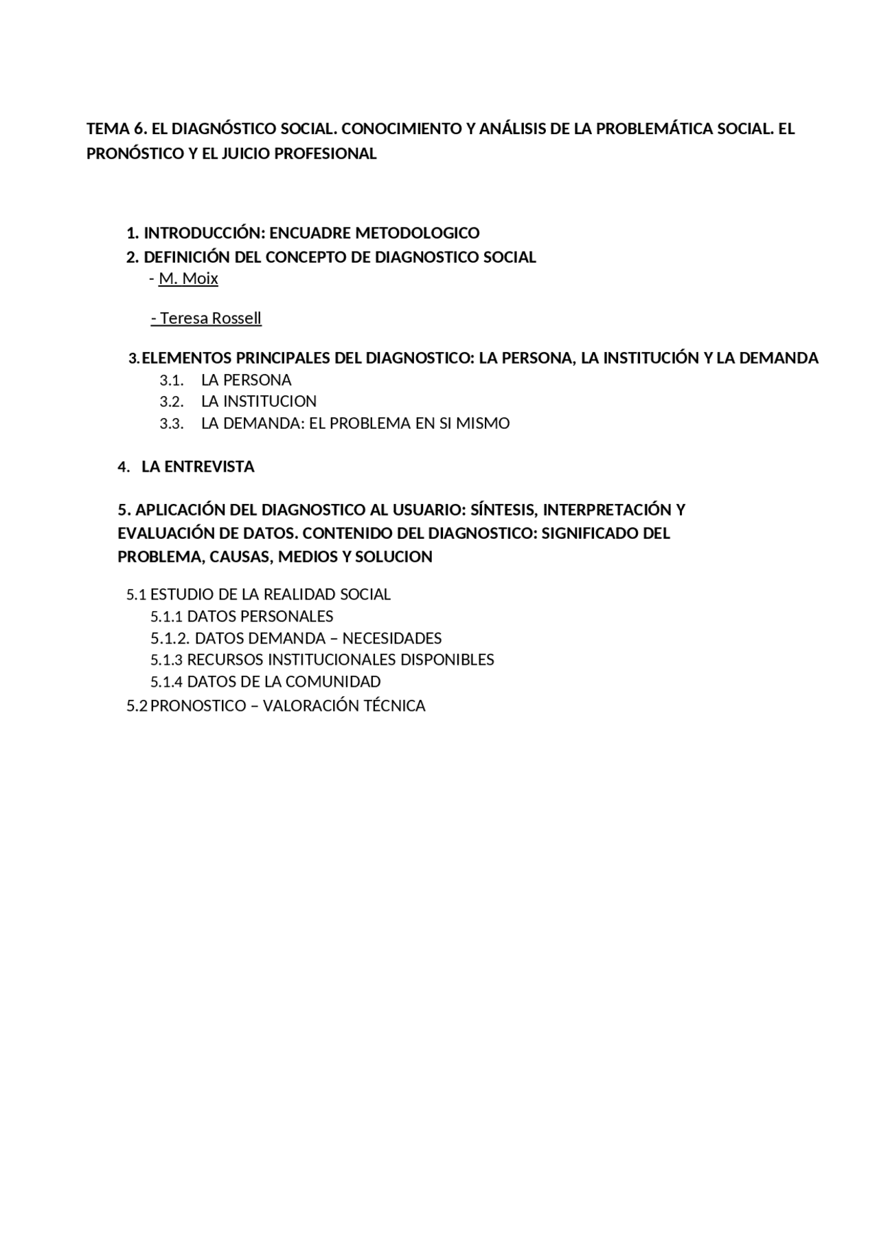 EL DIAGNÓSTICO SOCIAL. CONOCIMIENTO Y ANÁLISIS DE LA PROBLEMÁTICA ...