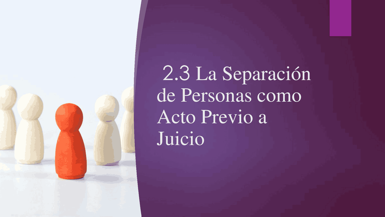 La Separacion de personas como acto previo a juicio - Docsity