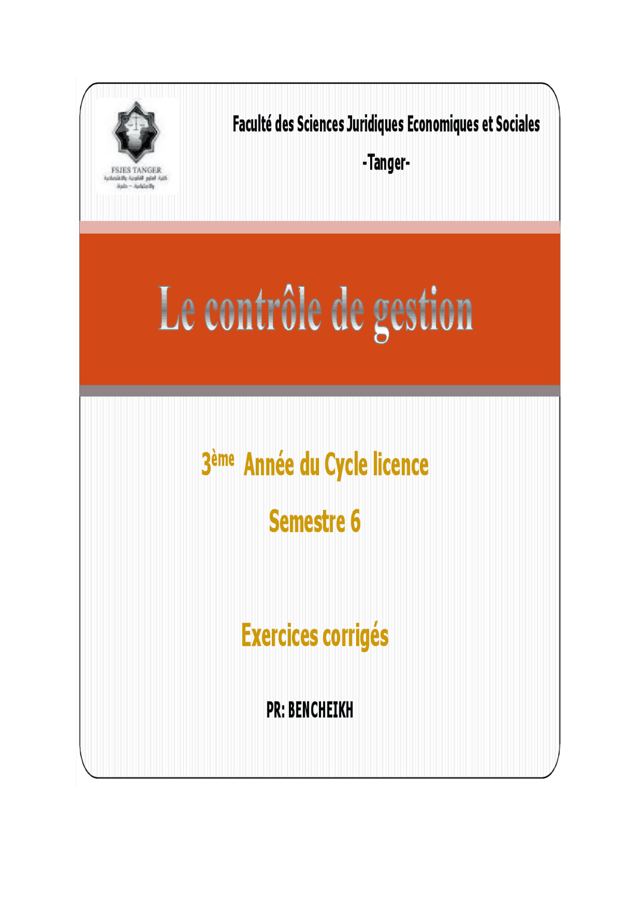 Contrôle De Gestion 64 Exercices Corrigés Pdf Travaux dirigés en contrôle de gestion - corrigés | Lectures Gestion des  finances | Docsity