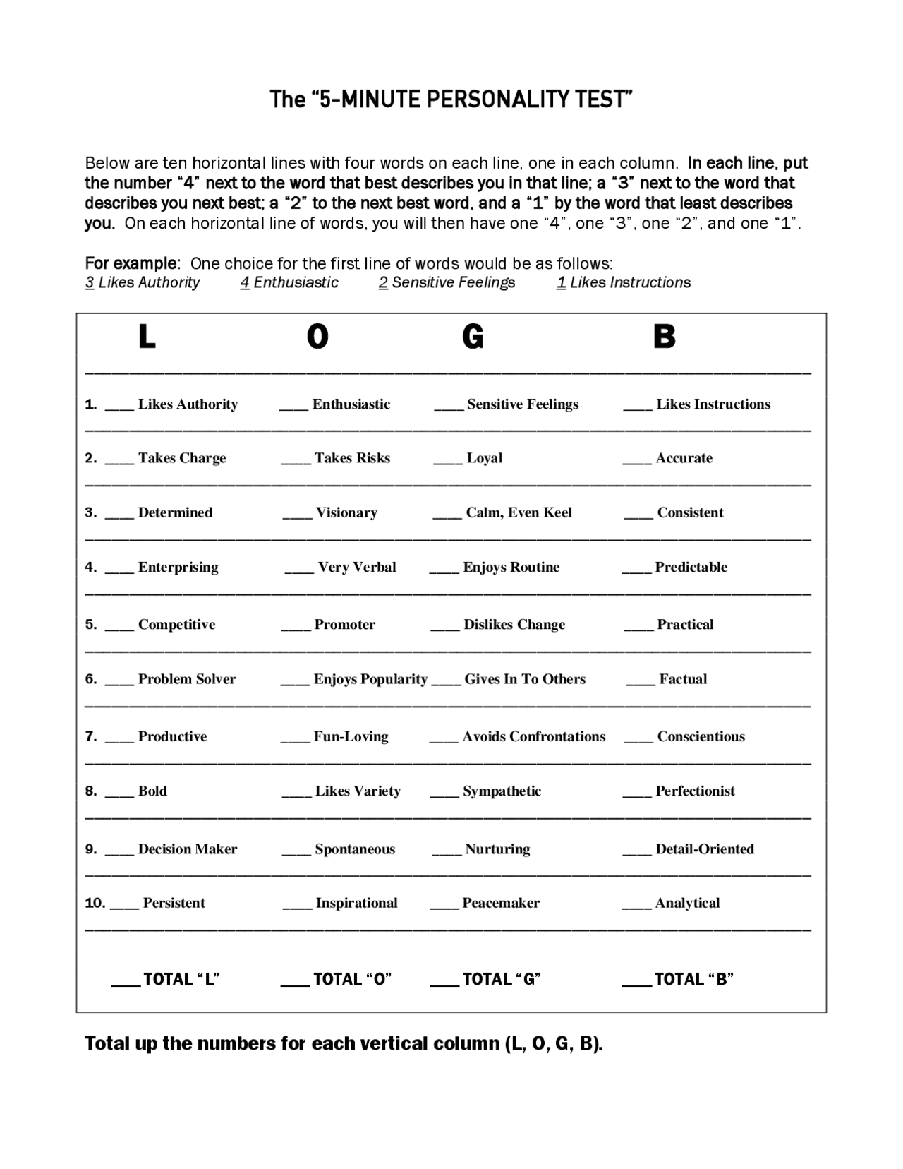 Sample personality test Docsity Sample personality test Docsity