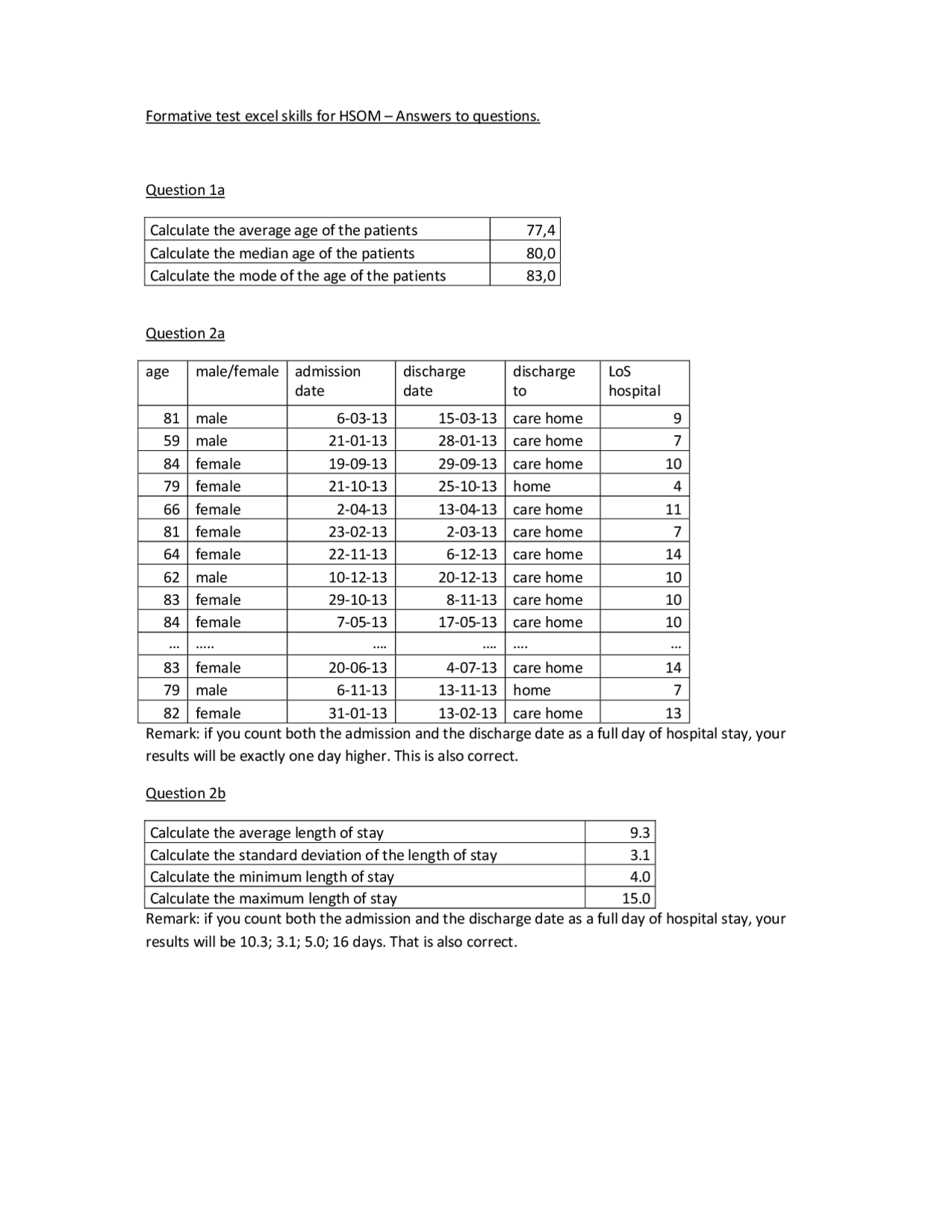 Formative Test Excel Skills Docsity Formative test excel skills docsity