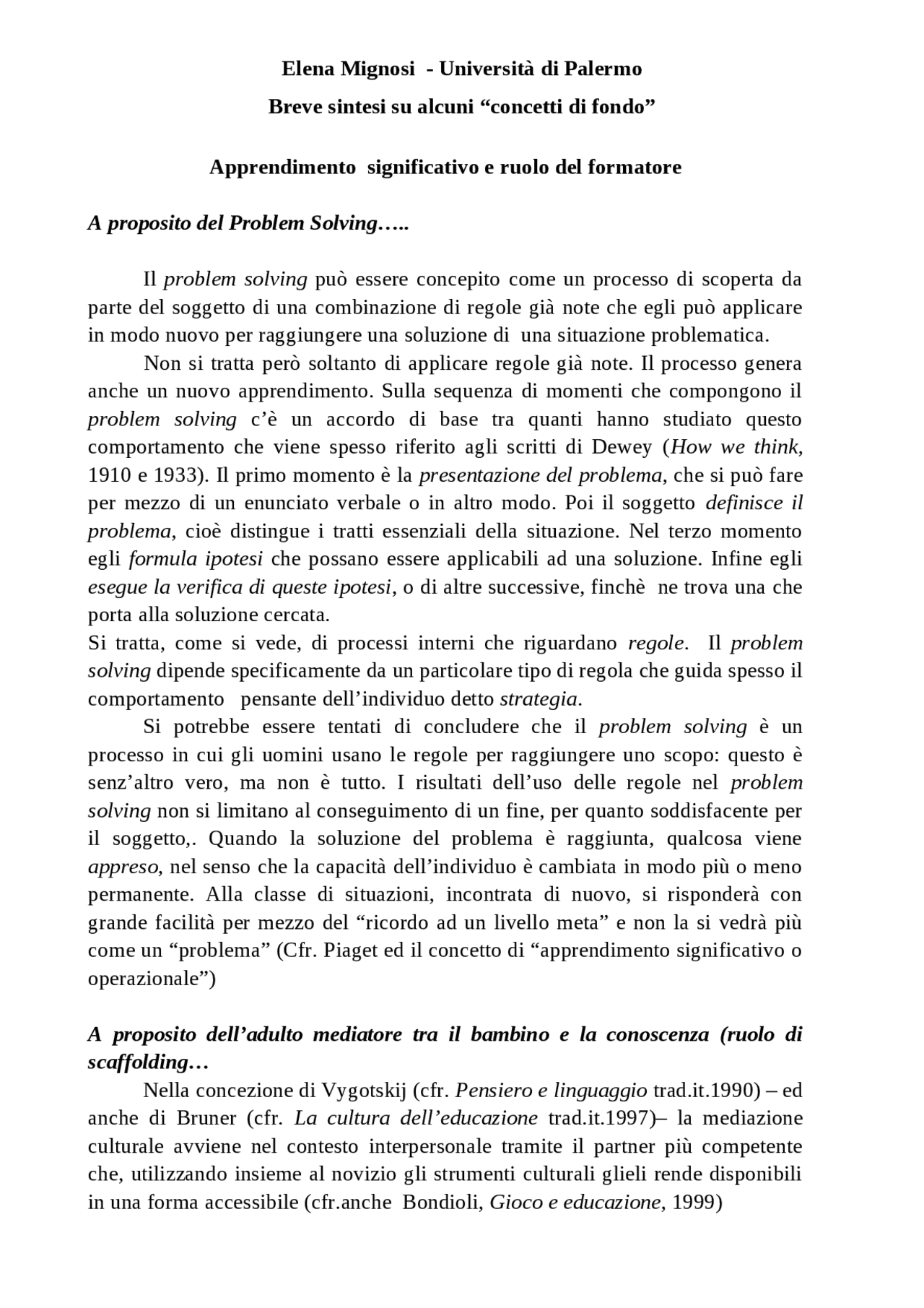 Problem solving,tutoring, scaffolding - Docsity