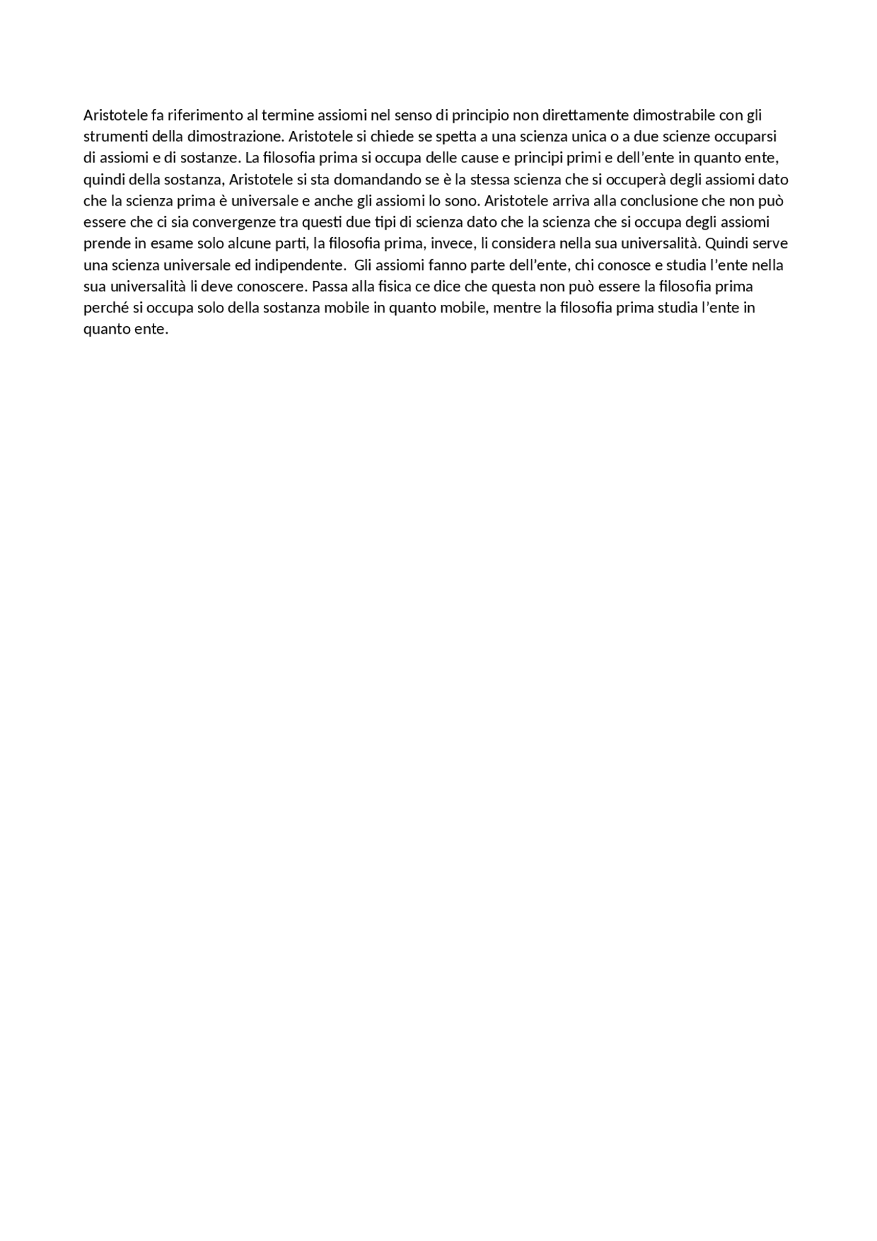 LIBRO GAMMA 3 METAFISICA DI ARISTOTELE Sintesi del corso di Filosofia